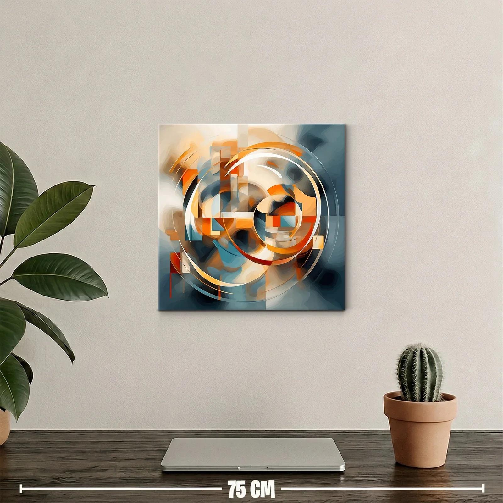 Composición abstracta con formas circulares y tonos cálidos — miniatura 2