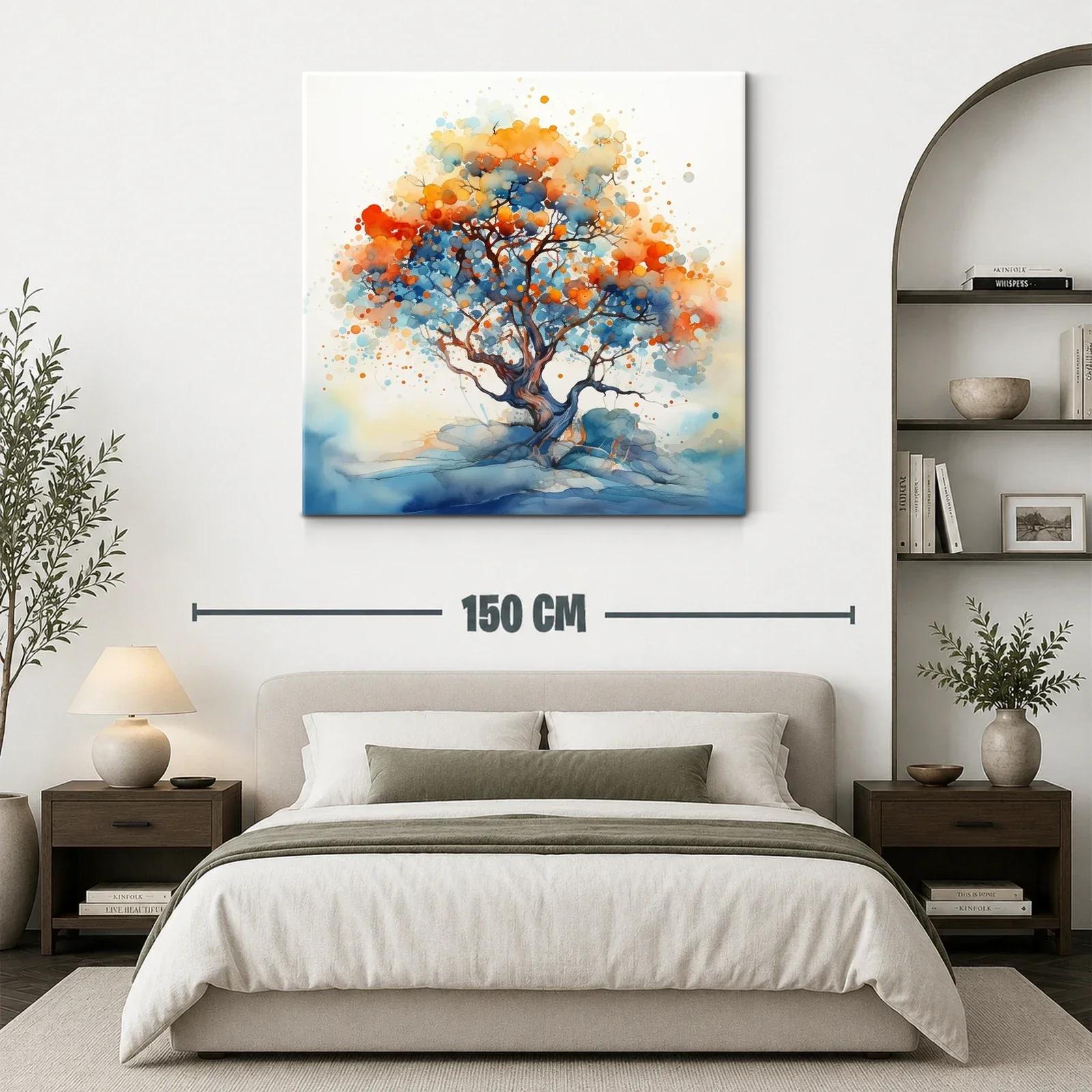 Árbol vibrante con tonos cálidos y fríos en armonía visual — miniatura 3