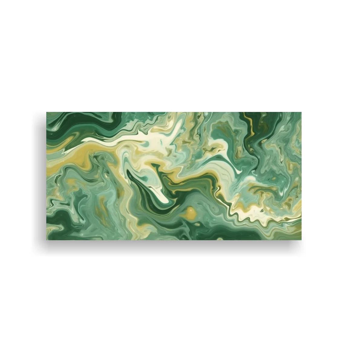 Cuadro remolino de mármol verde con vetas entrelazadas — imagen principal