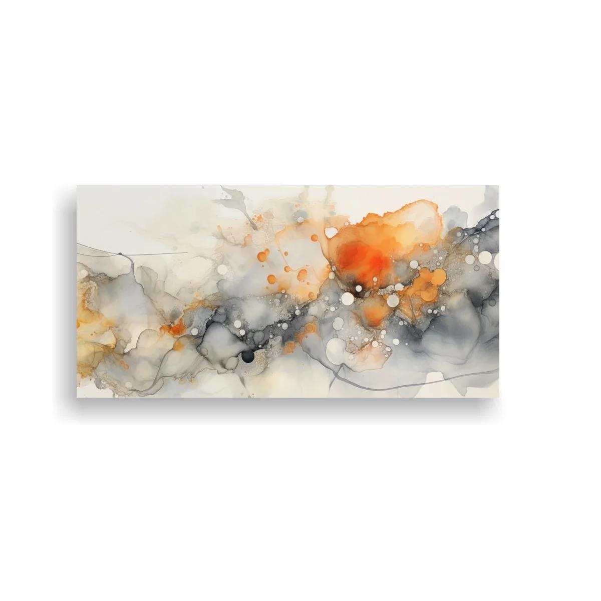Cuadro abstracción fluida con toques coral — imagen principal
