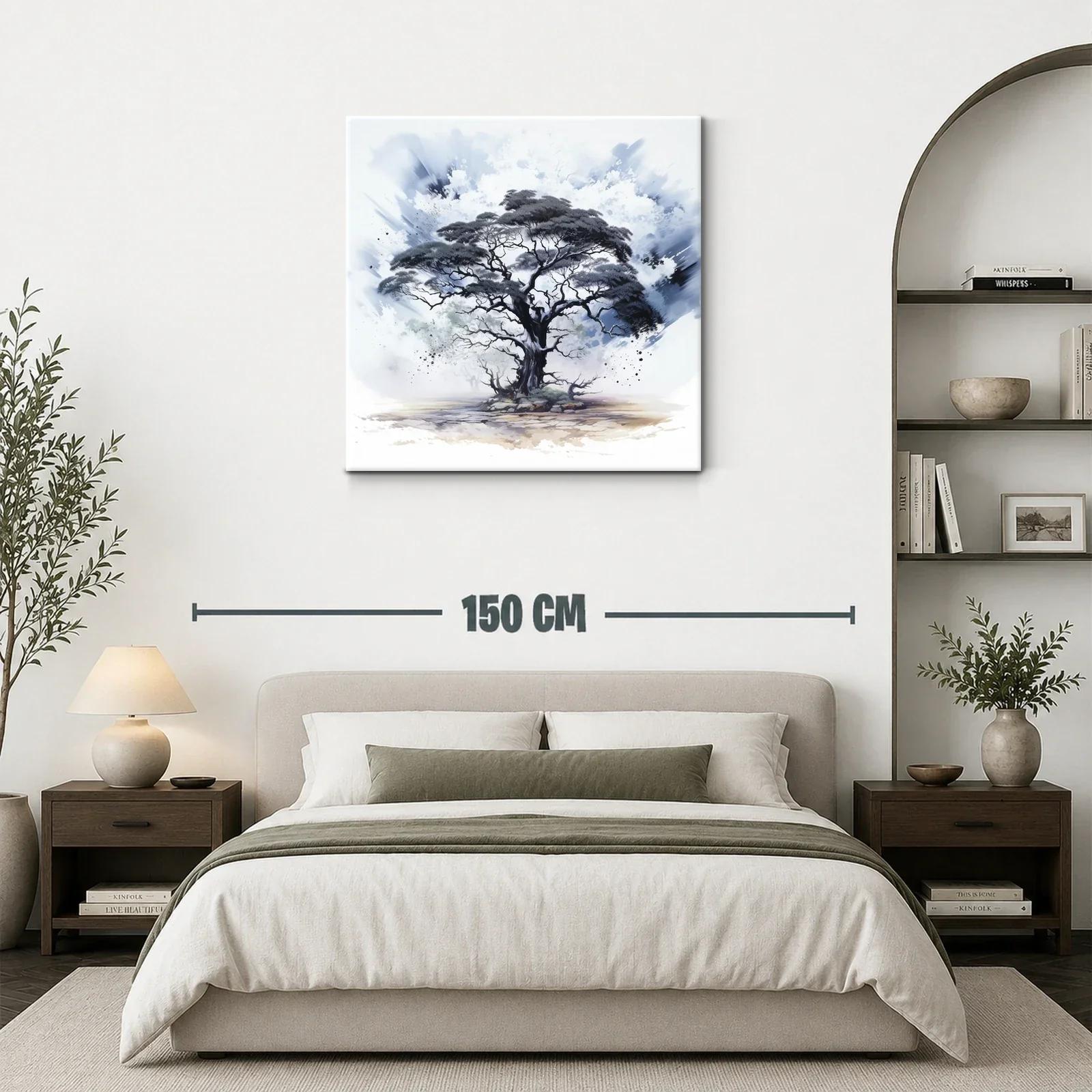 Árbol solitario con tonos grises y azulados en paisaje etéreo — miniatura 3