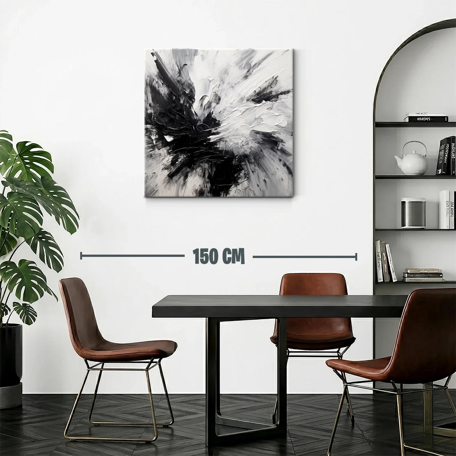 Composición abstracta en blanco y negro con textura dinámica — miniatura 2
