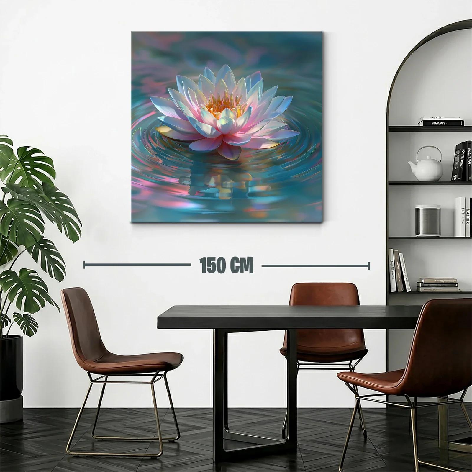 Flor de loto en aguas con reflejos iridiscentes — miniatura 2