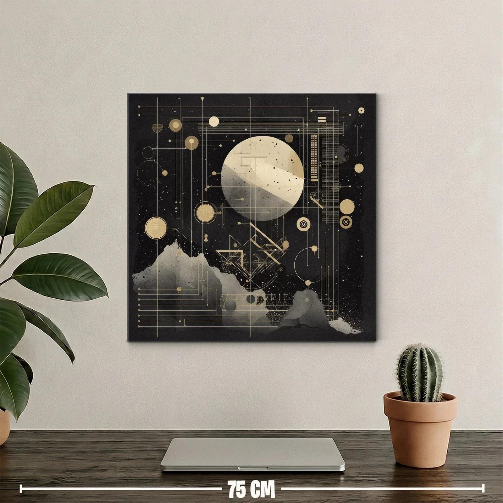 Composición abstracta con formas geométricas y luna estilizada — miniatura 2