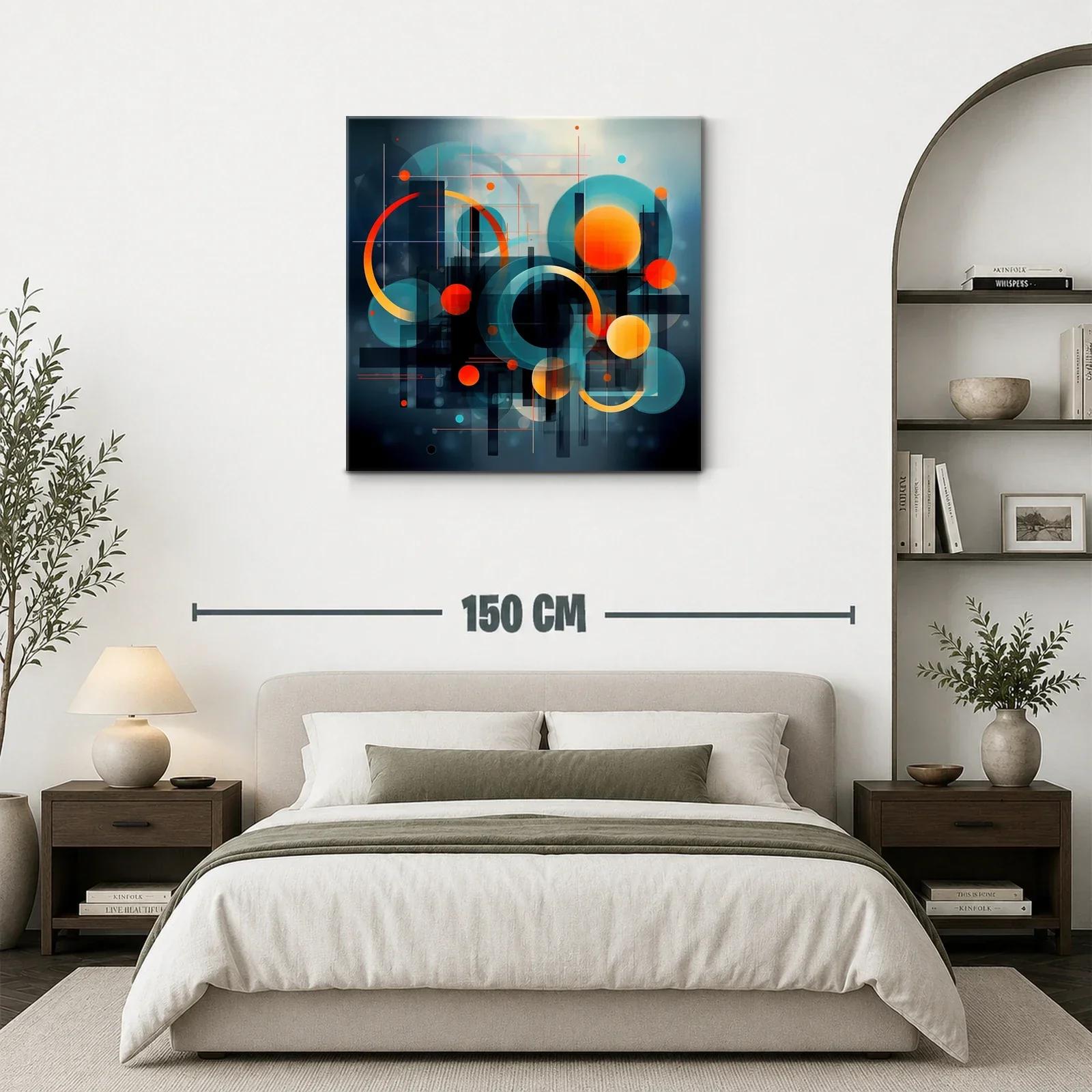 Composición abstracta con círculos y líneas en tonos vibrantes — miniatura 3