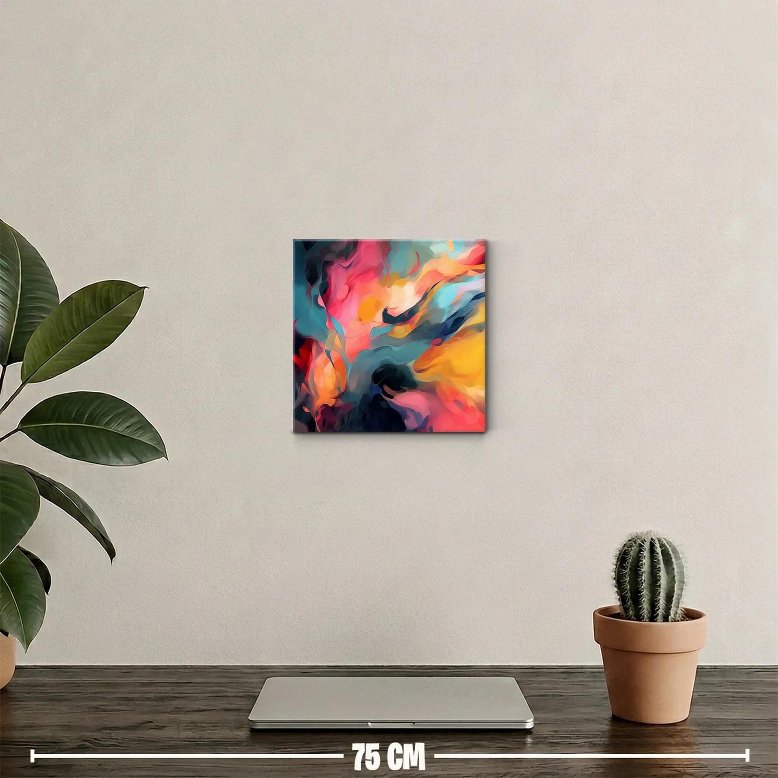 Cuadro abstracto con colores vibrantes y formas fluidas — miniatura 2