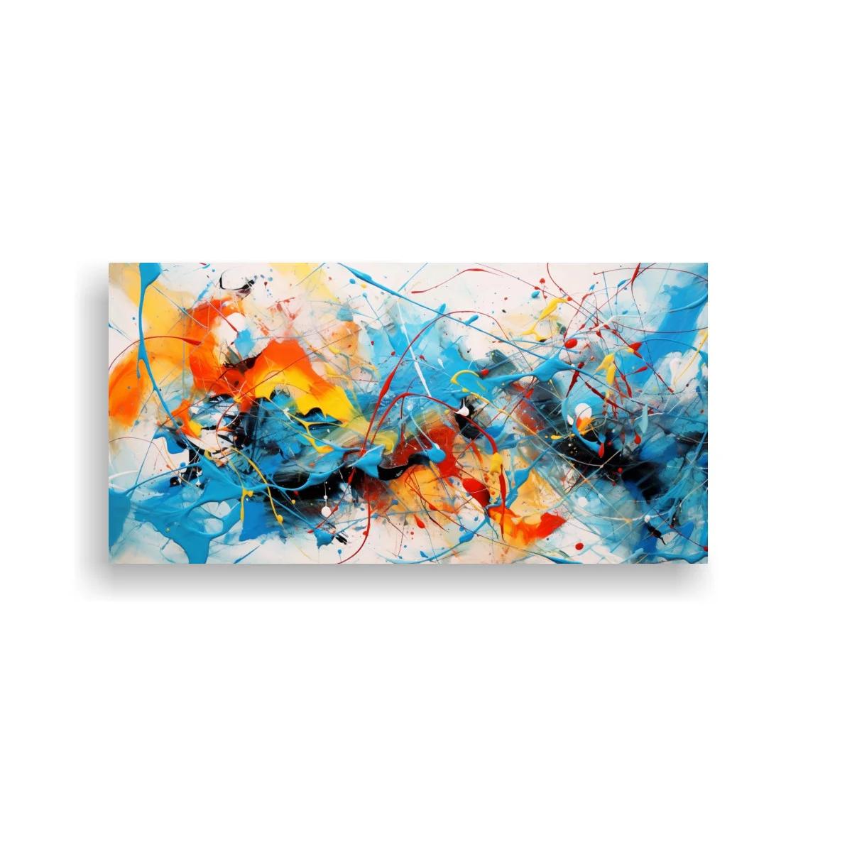 Cuadro abstracto con líneas y salpicaduras — imagen principal