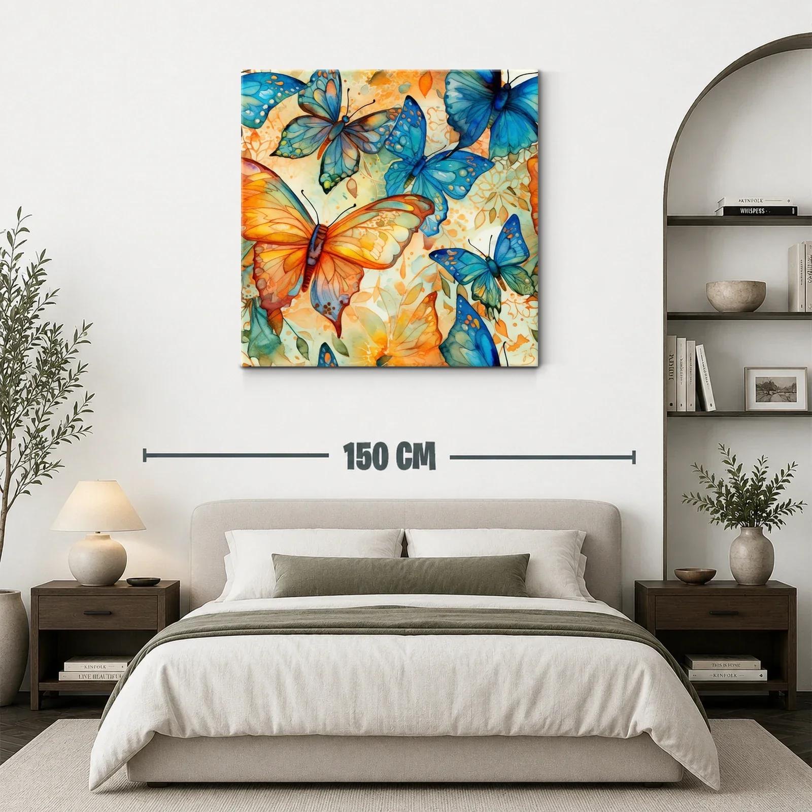 Mariposas vibrantes en tonos cálidos y azules — miniatura 3
