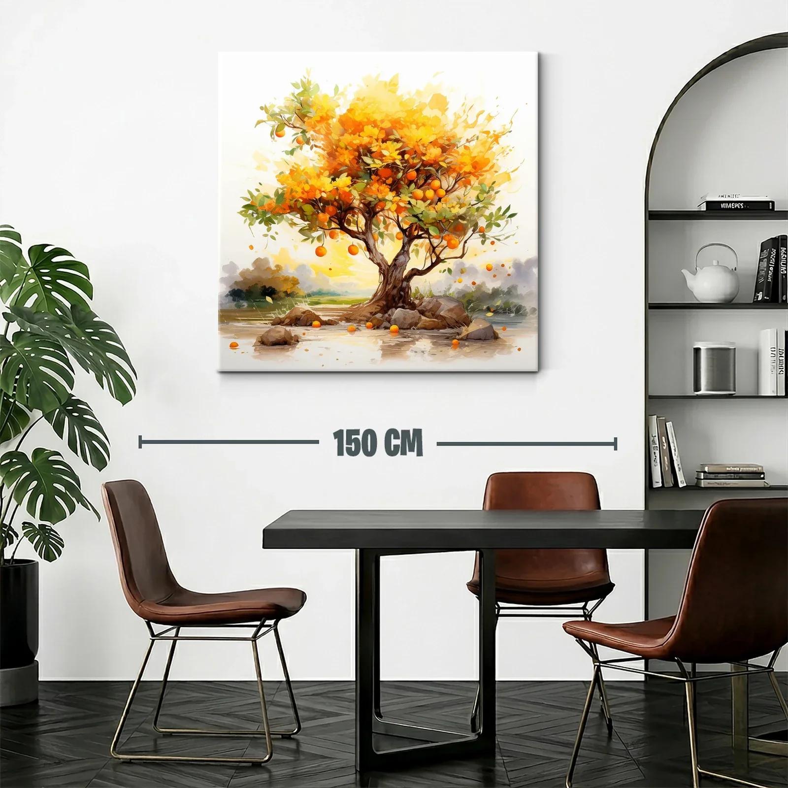 Árbol de naranjas iluminado en vibrantes tonos cálidos — miniatura 2