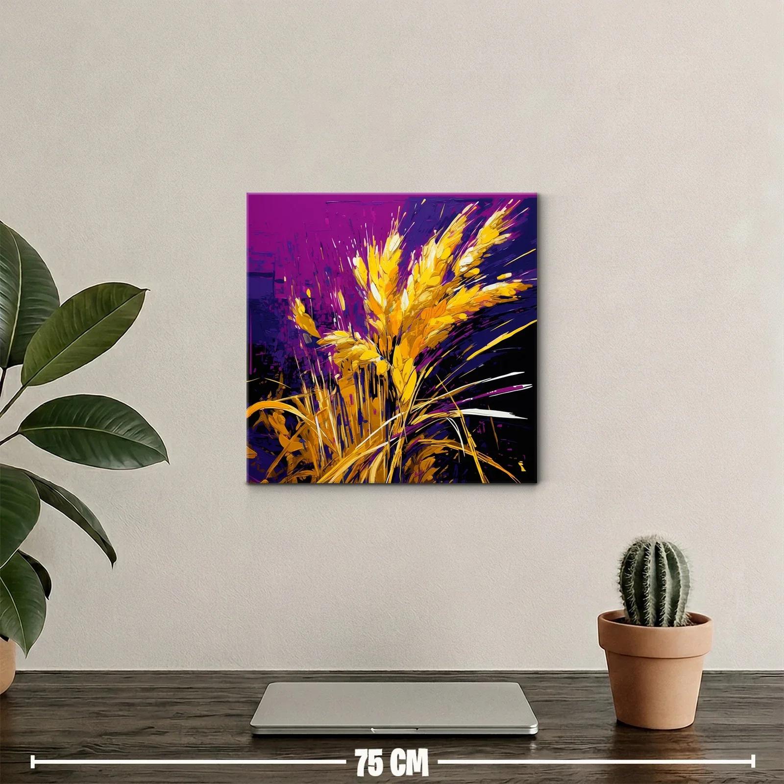 Explosión de Trigo Dorado en Fondo Purpura Vibrante — miniatura 2