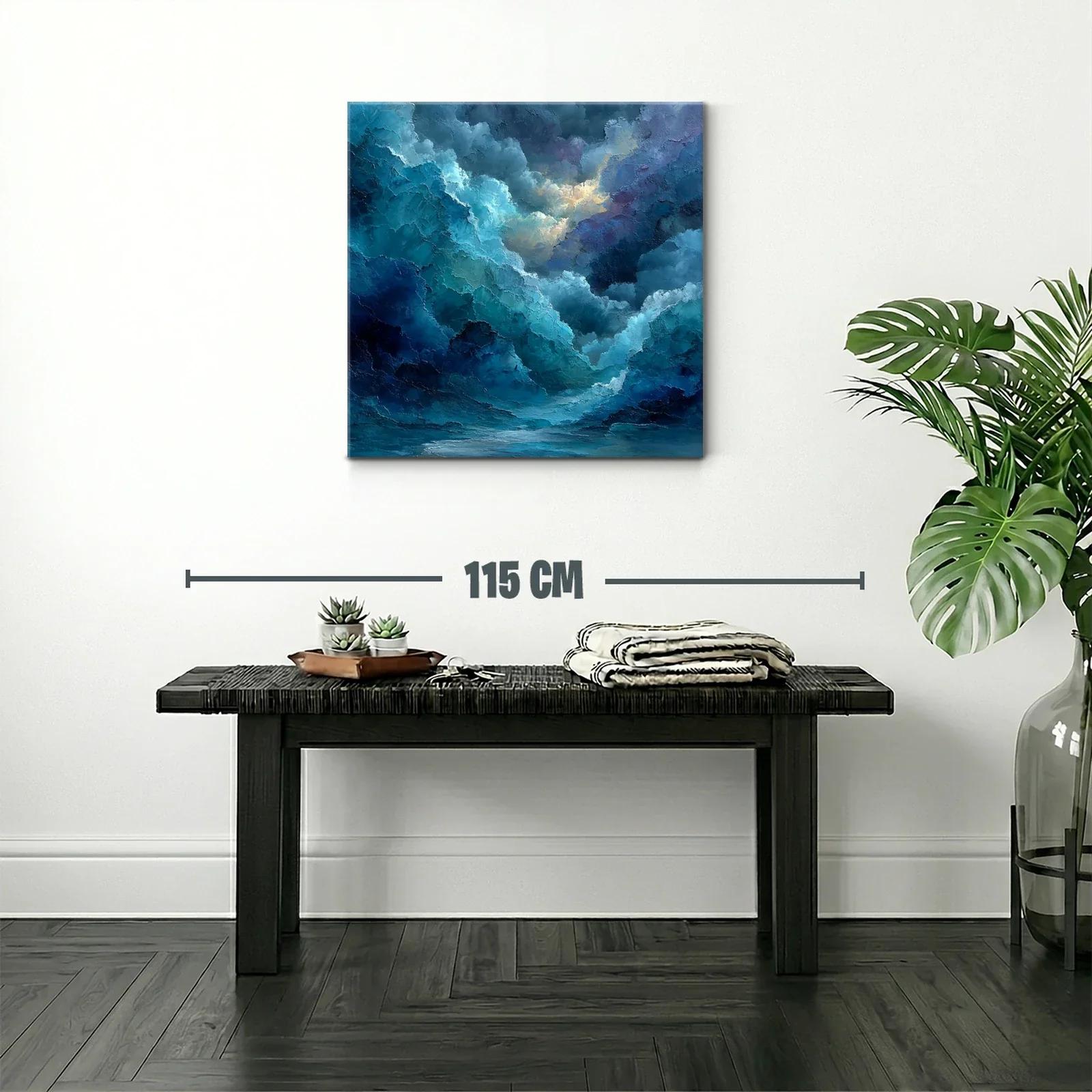 Cielo tormentoso con tonos azules y toque de luz cálida — miniatura 2