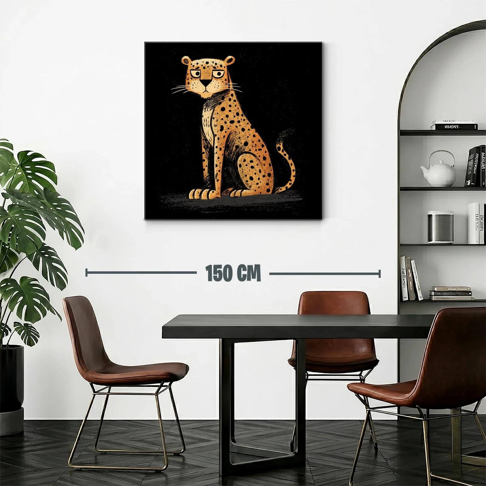 Leopardo de manchas negras en fondo oscuro expresivo — miniatura 2