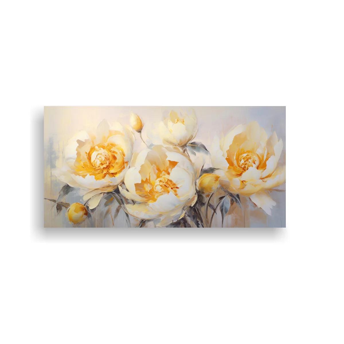 Cuadro rosas blancas con capullos y fondo brumoso — imagen principal