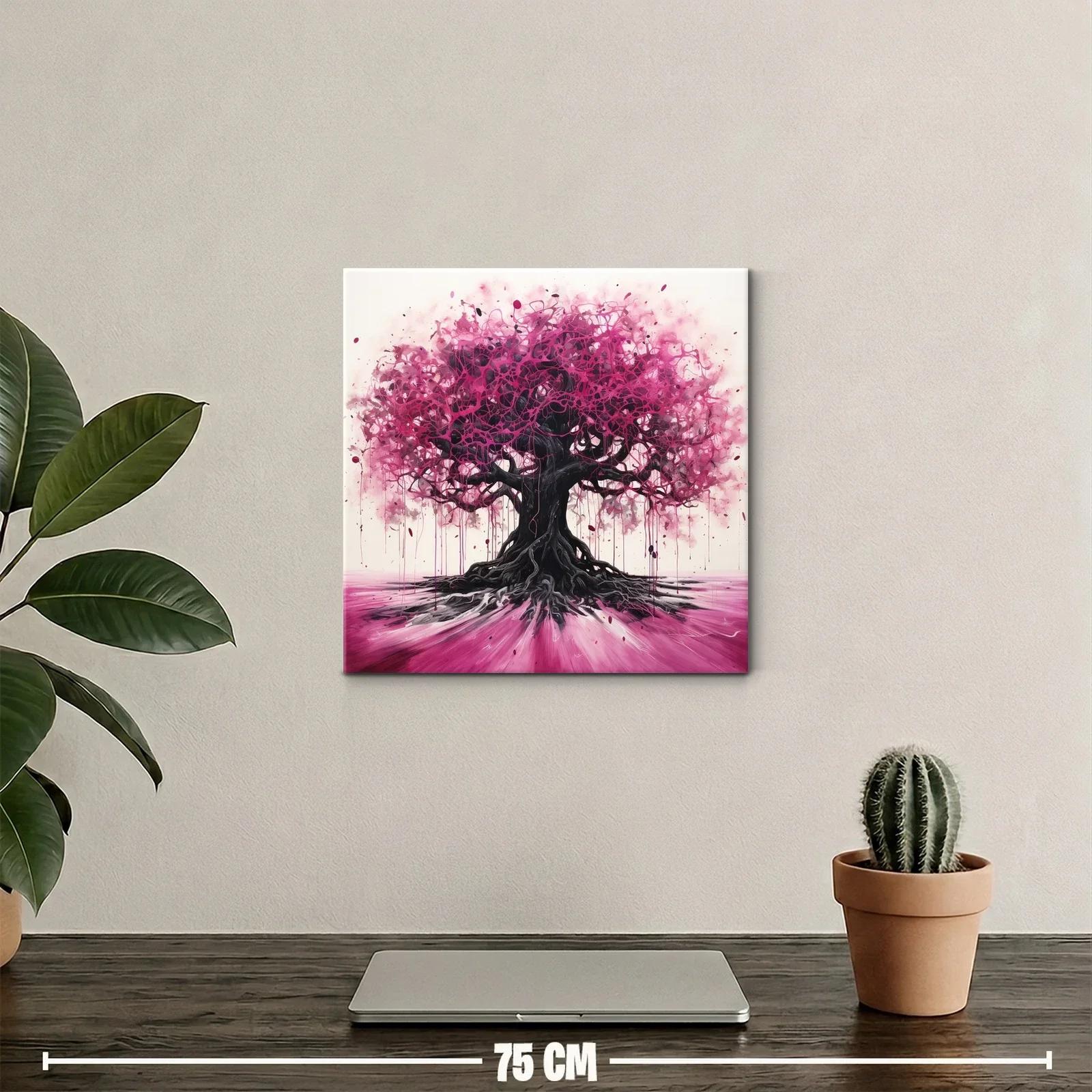 Árbol vibrante con ramas entrelazadas en tonos fucsia — miniatura 2
