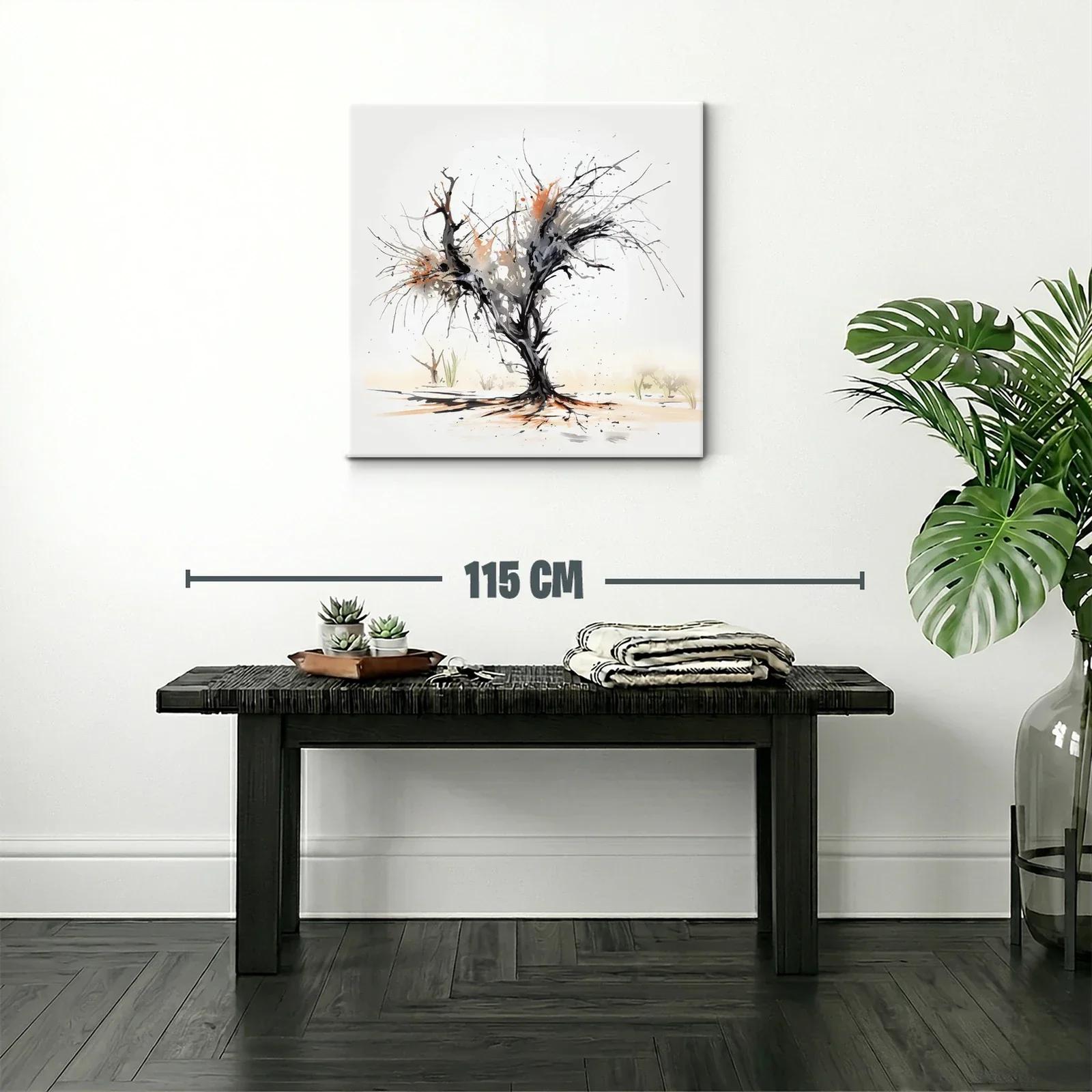 Árbol abstracto en tonos tierra y negro impactante — miniatura 2