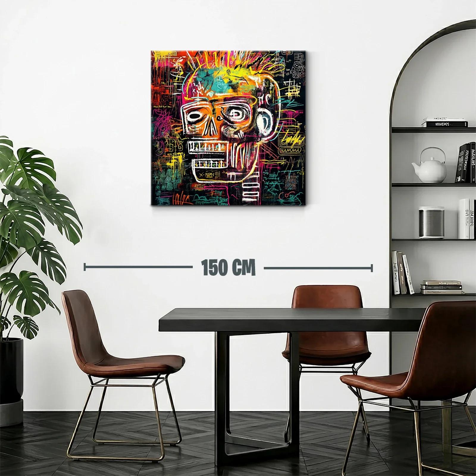 Cuadro vibrante con calavera en estilo urbano contemporáneo — miniatura 2