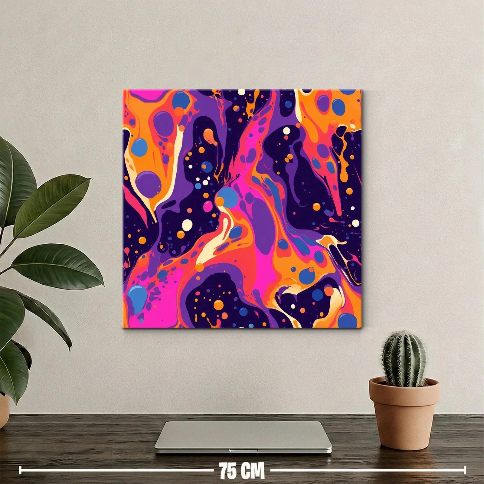 Cuadro abstracto vibrante con contrastes intensos y dinámicos — miniatura 2