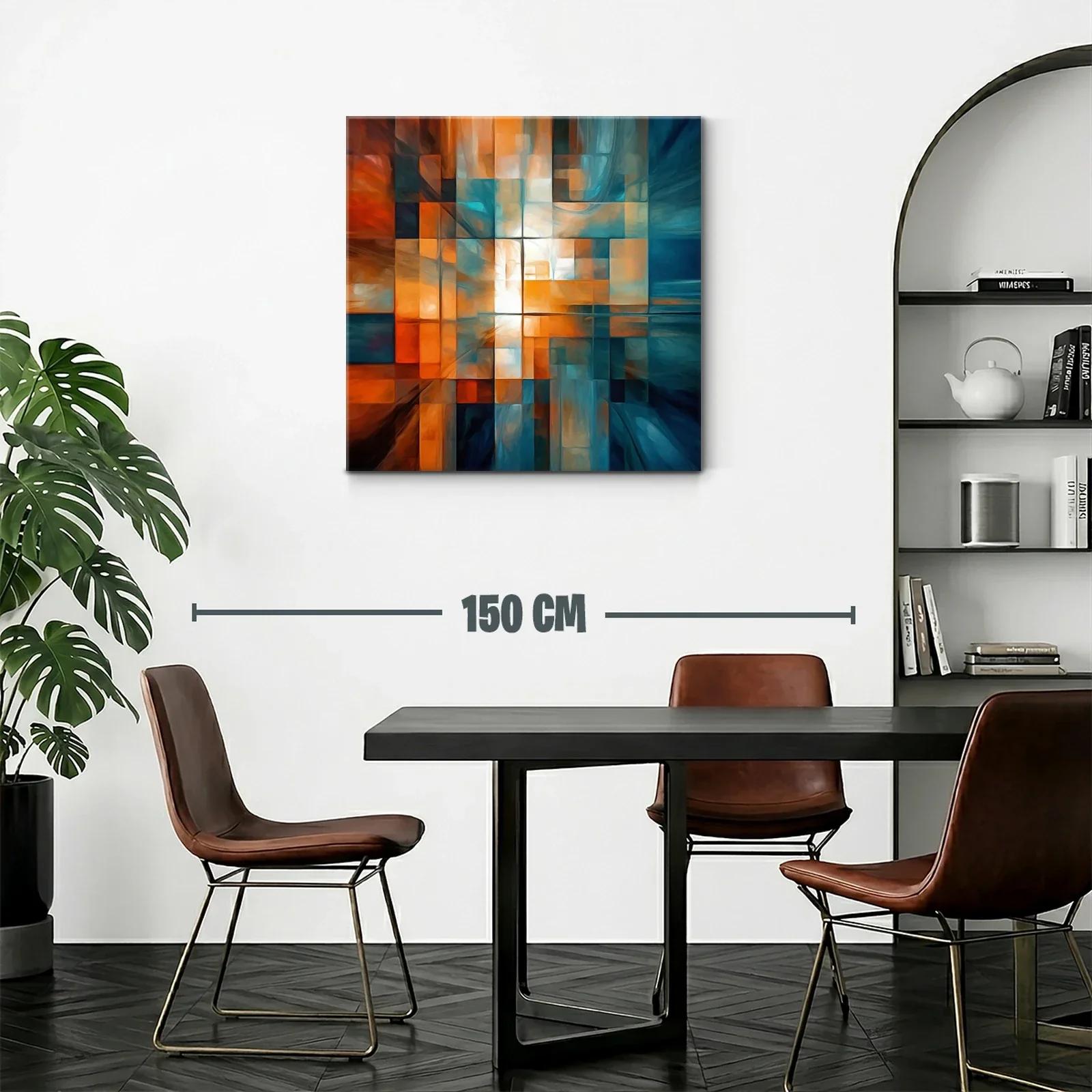 Composición abstracta en tonos cálidos y fríos para espacios modernos — miniatura 2
