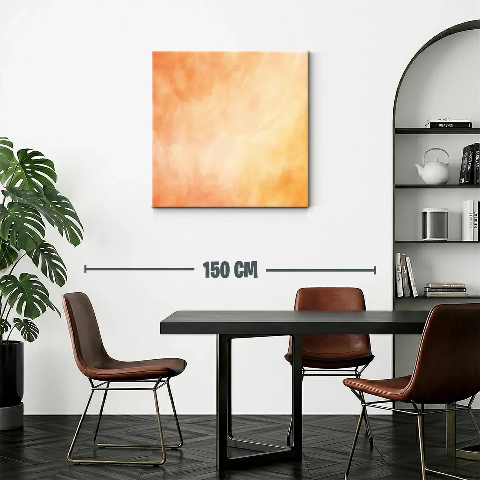 Cuadro abstracto en tonos cálidos naranja y beige — miniatura 2