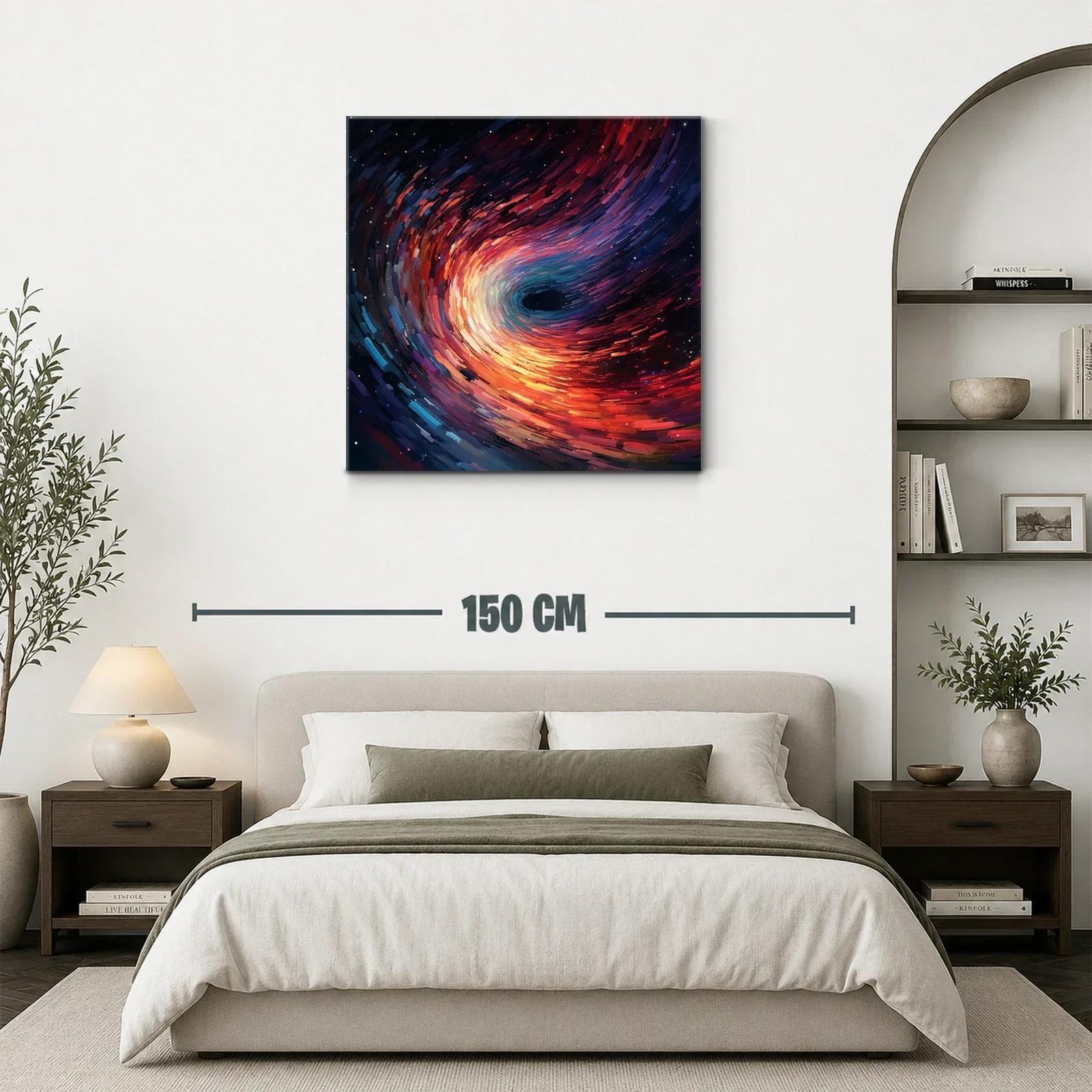 Cuadro abstracto de espiral cósmica en tonos vibrantes — miniatura 3