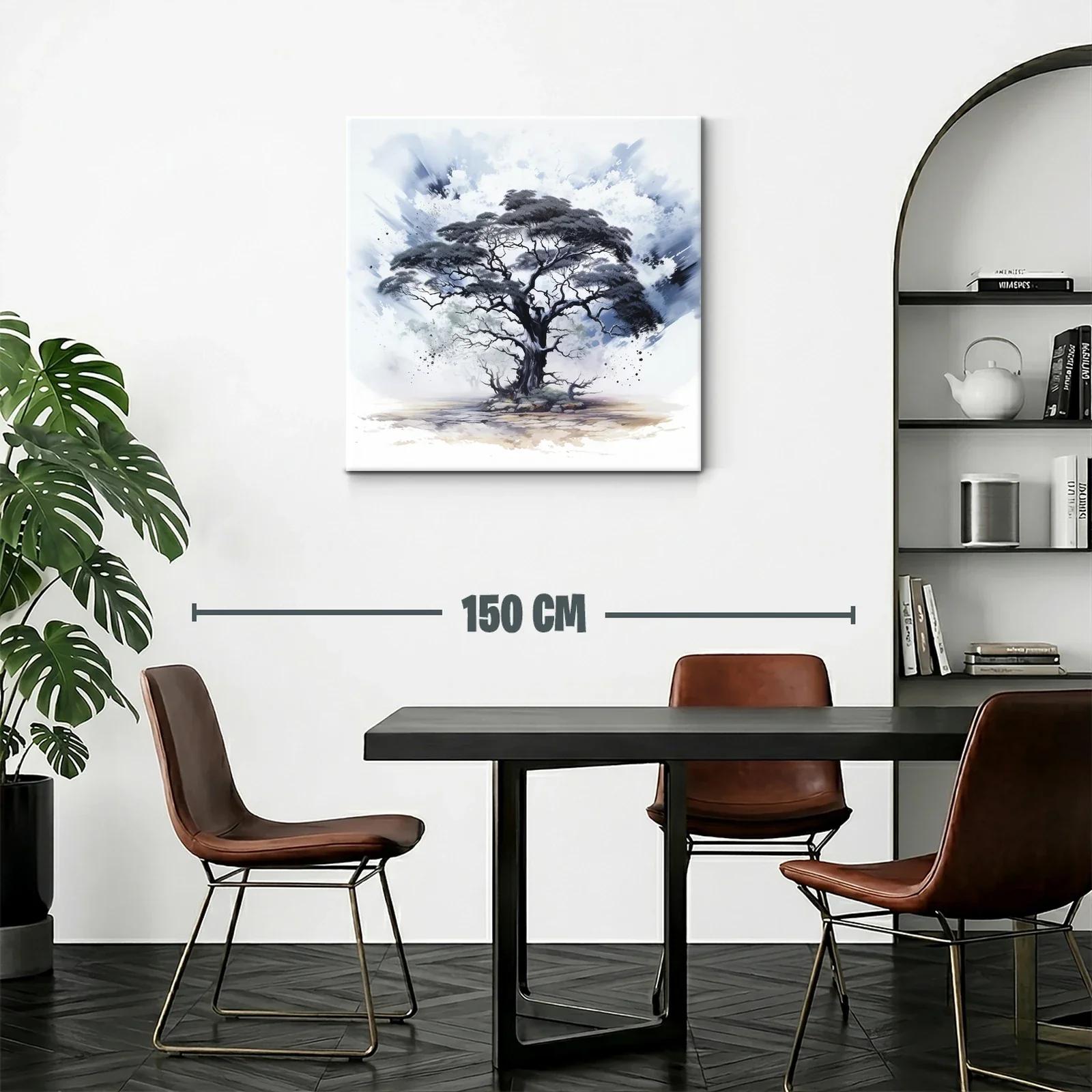 Árbol solitario con tonos grises y azulados en paisaje etéreo — miniatura 2