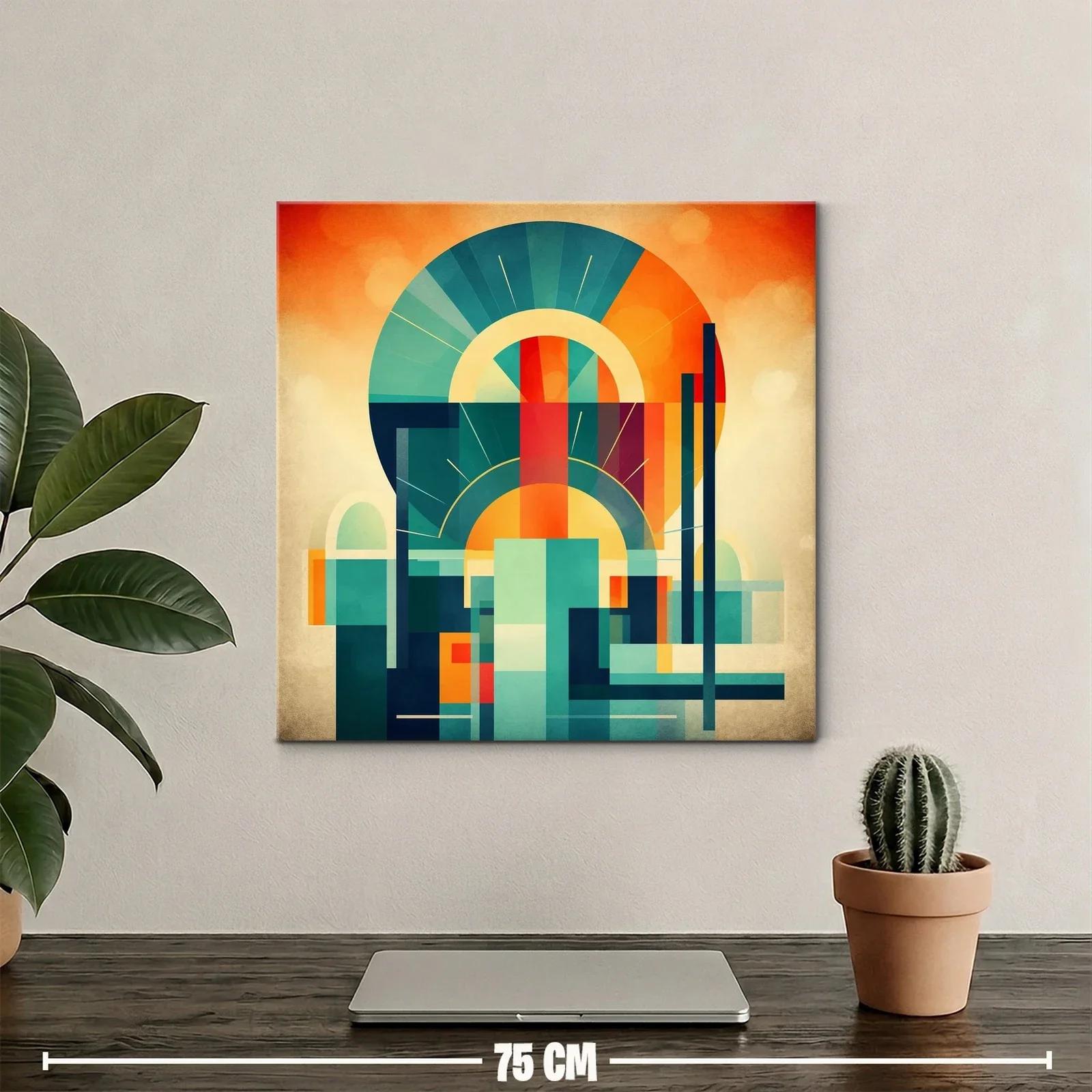Composición geométrica con tonos cálidos y fríos — miniatura 2