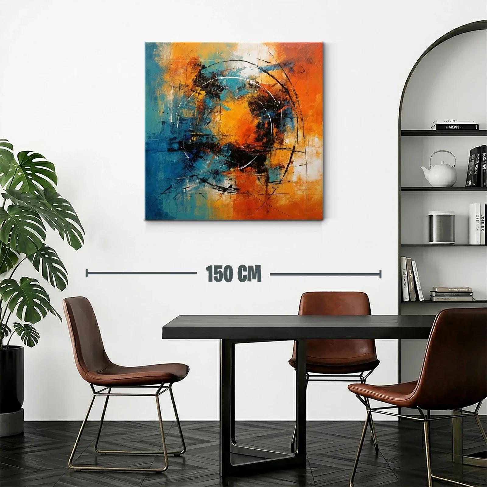 Explosión abstracta en tonos naranja y azul vibrante — miniatura 2