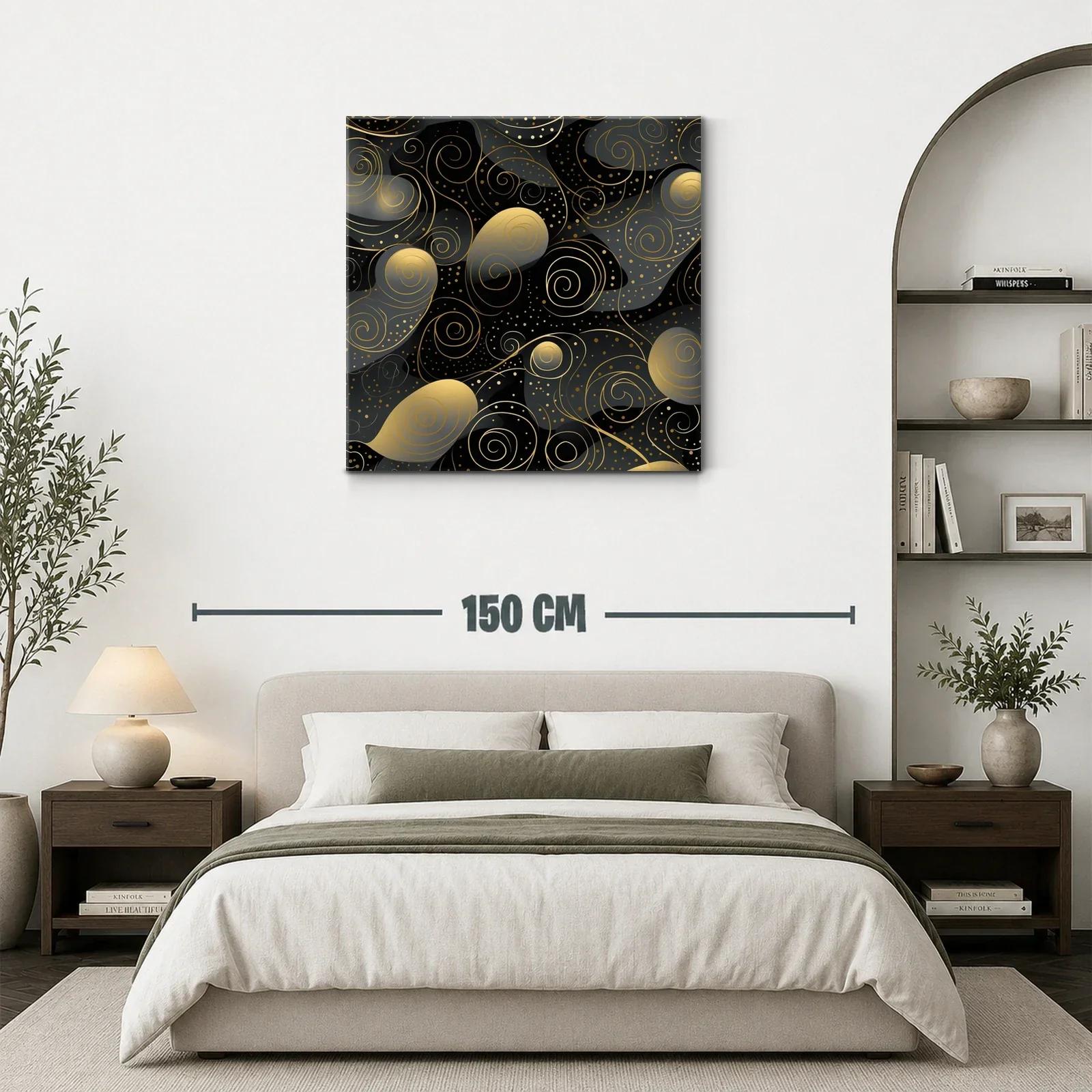 Diseño abstracto con espirales doradas sobre fondo oscuro — miniatura 3