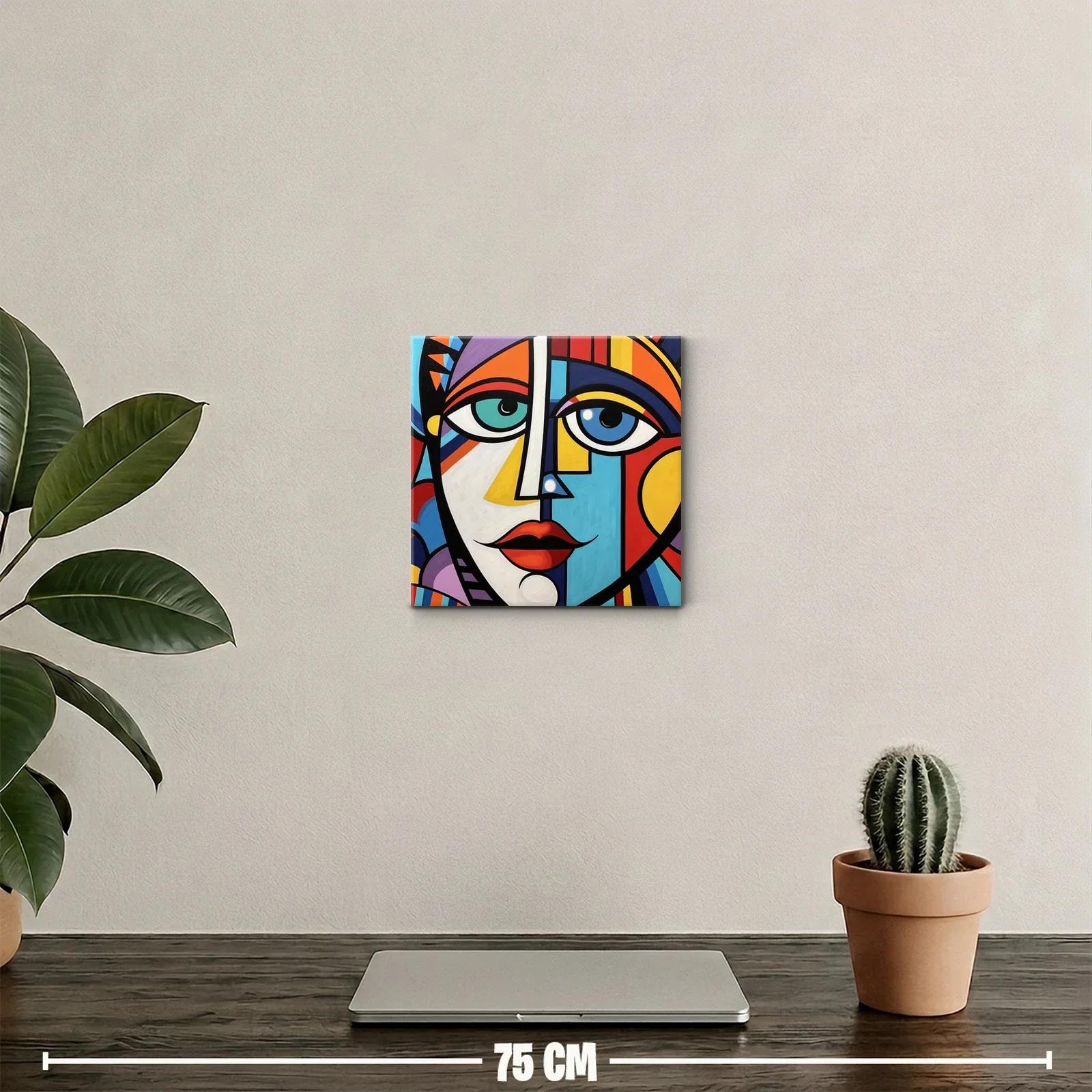 Retrato abstracto en color vibrante y diseño geométrico — miniatura 2
