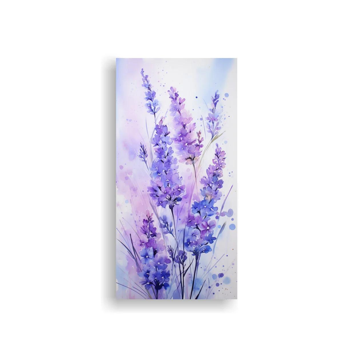 Cuadro lavanda en acuarela con salpicaduras suaves — imagen principal