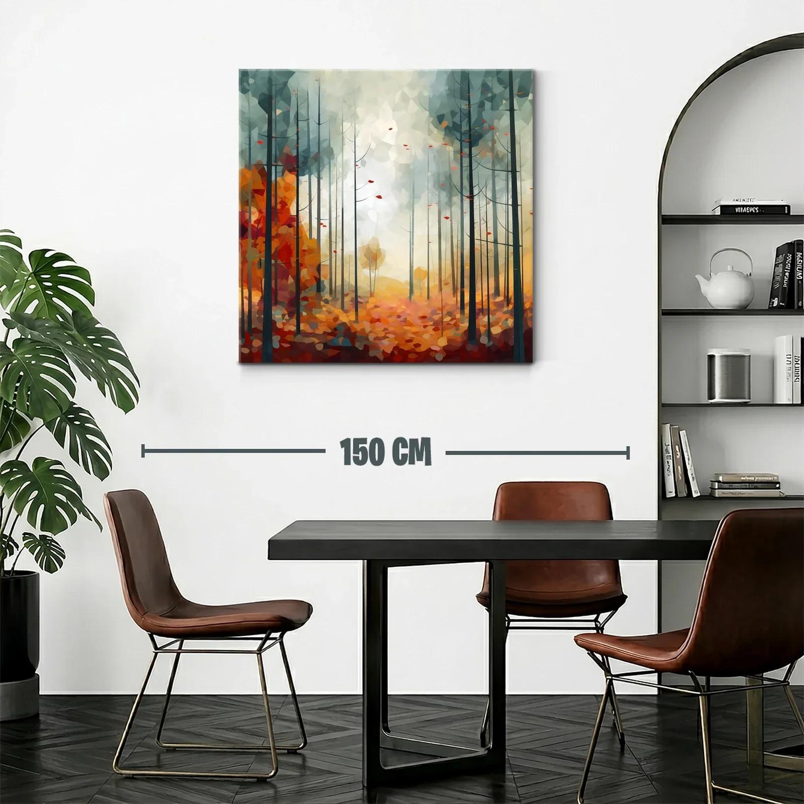 Bosque abstracto otoñal con tonos cálidos y suaves — miniatura 2