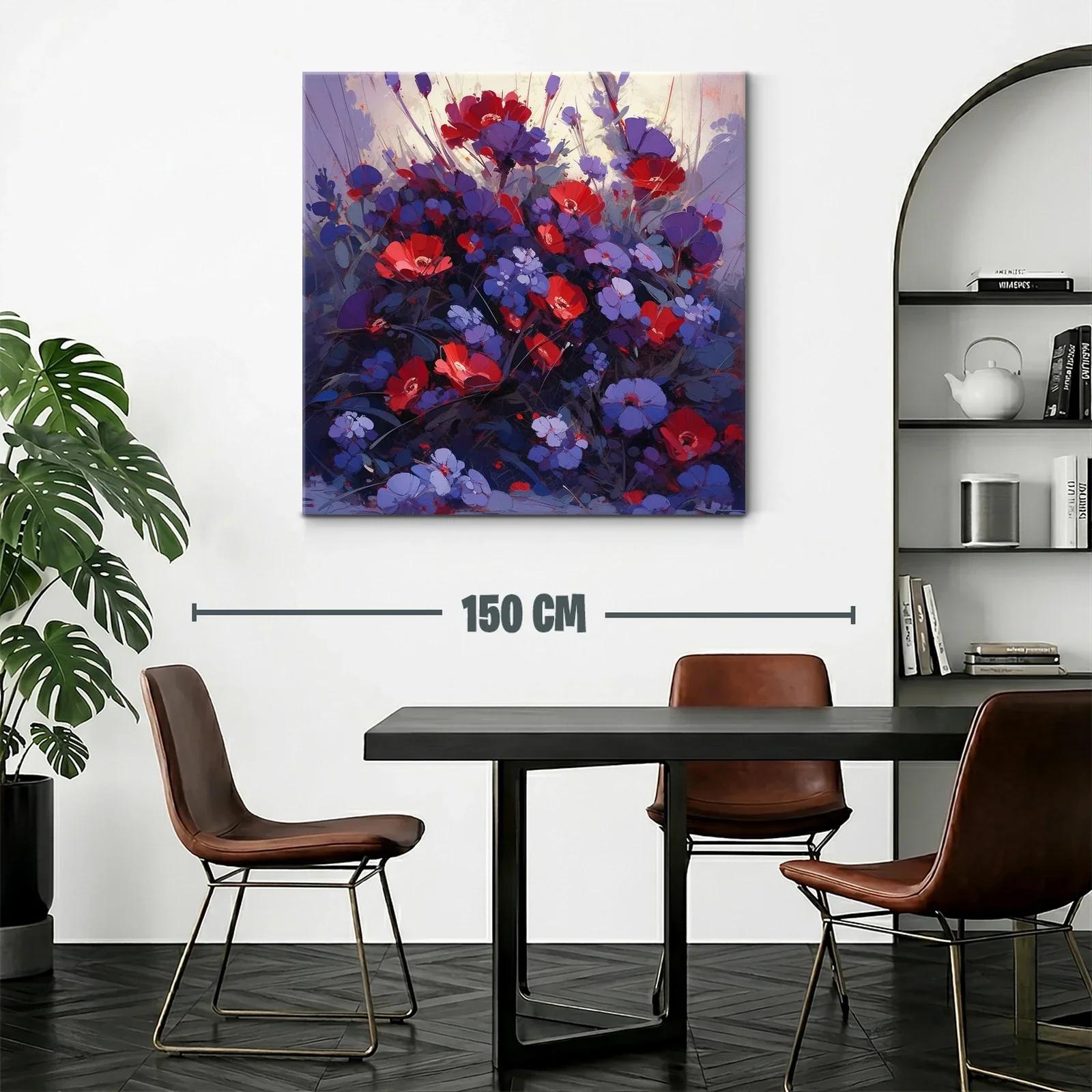 Composición floral vibrante con rojos y violetas intensos — miniatura 2