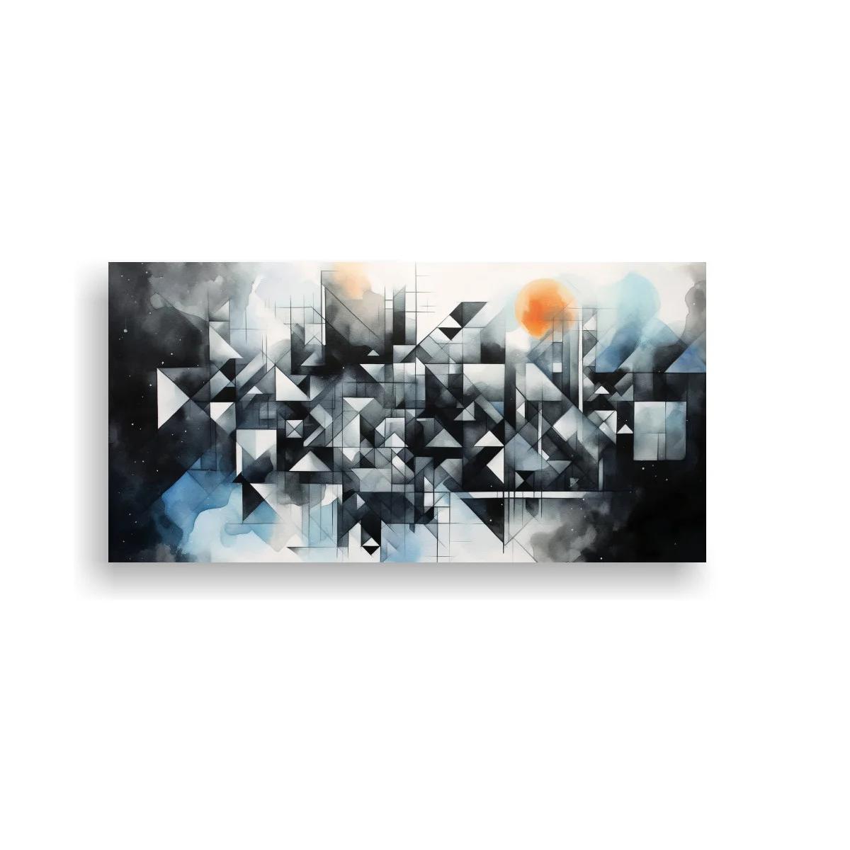 Cuadro composición geométrica abstracta con fondo difuminado — imagen principal