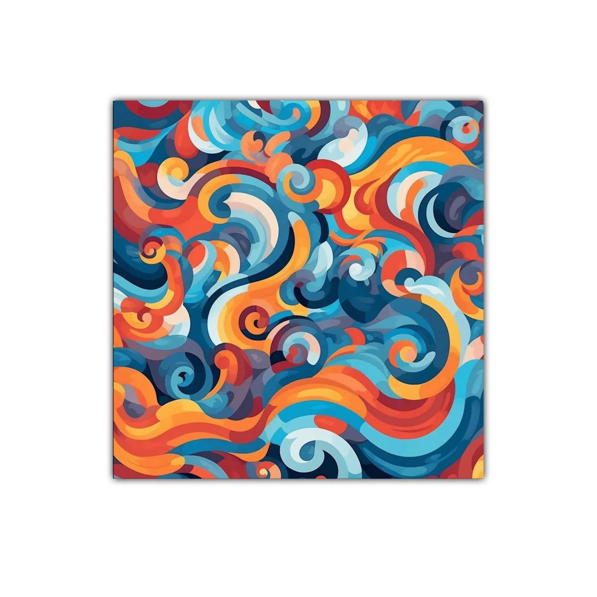 Cuadro abstracto de formas y colores vibrantes — miniatura 1