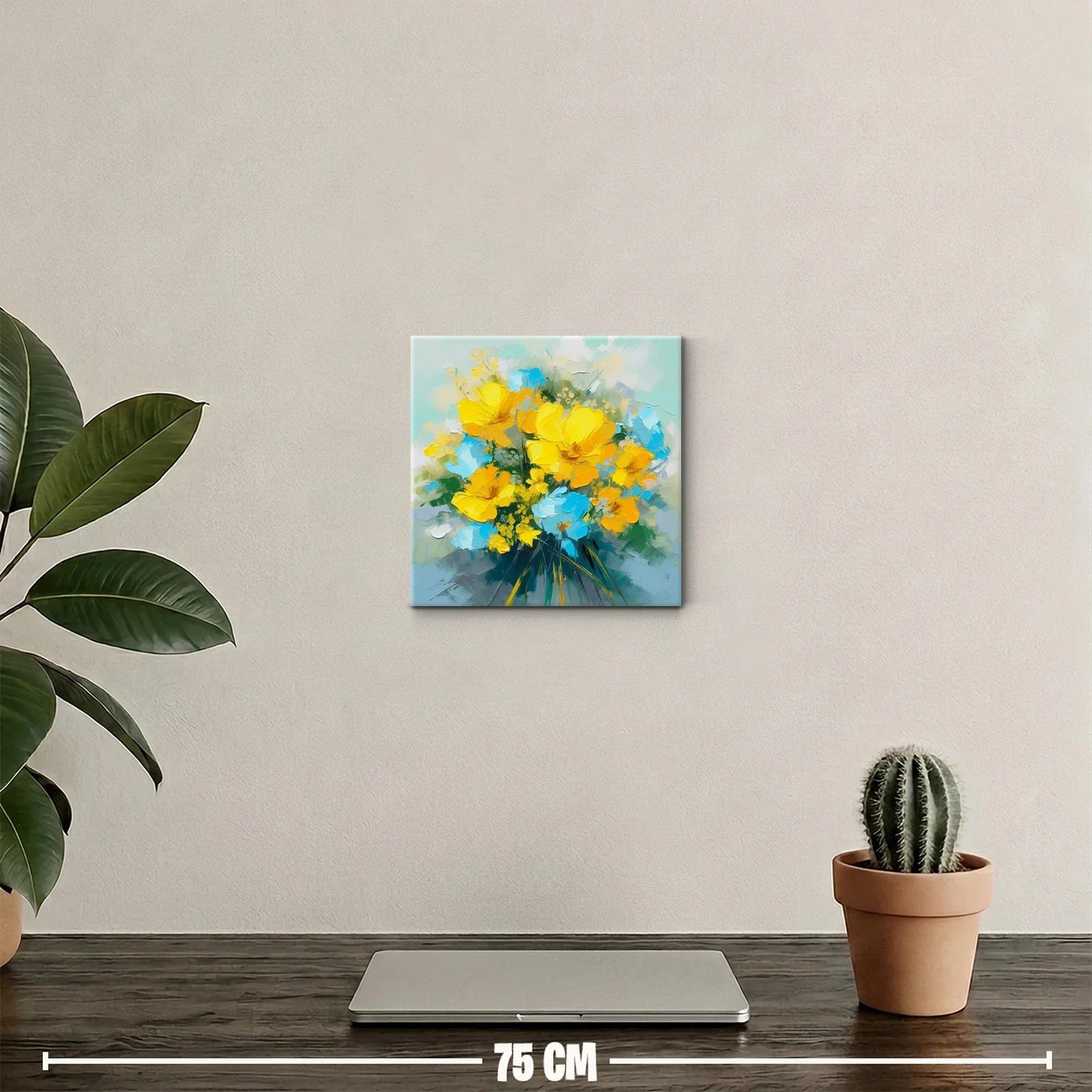Brillante ramo de flores amarillas y azules vibrantes — miniatura 2