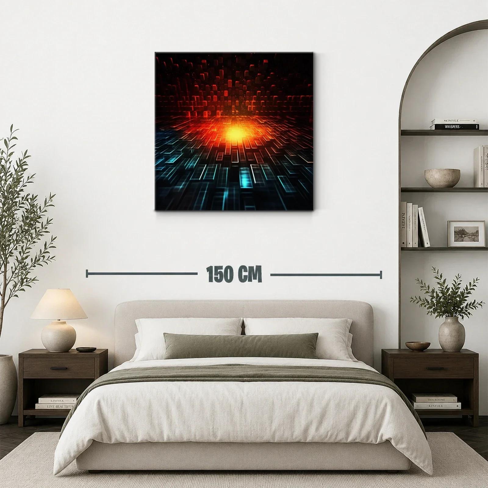 Impactante obra de arte digital con luz y geometría vibrante — miniatura 3