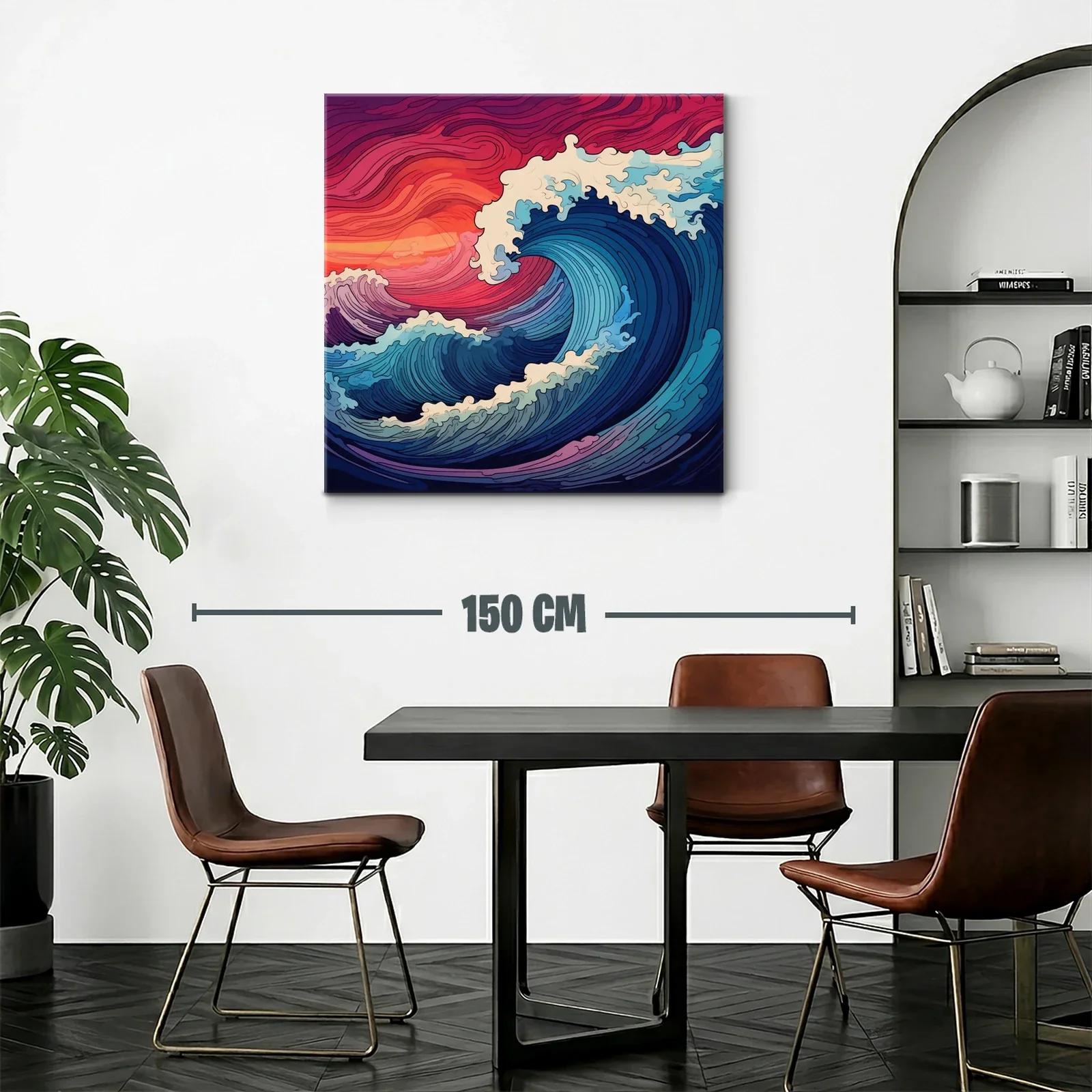 Olas dinámicas en atardecer vibrante y mar profundo — miniatura 2
