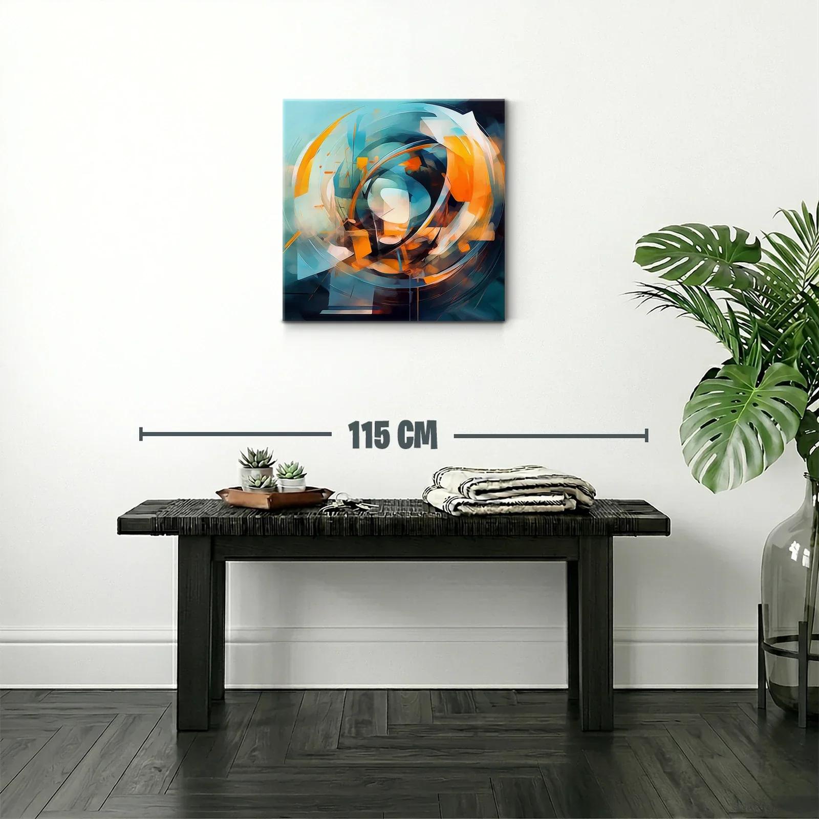 Composición abstracta en tonos naranja y azul vibrante — miniatura 2