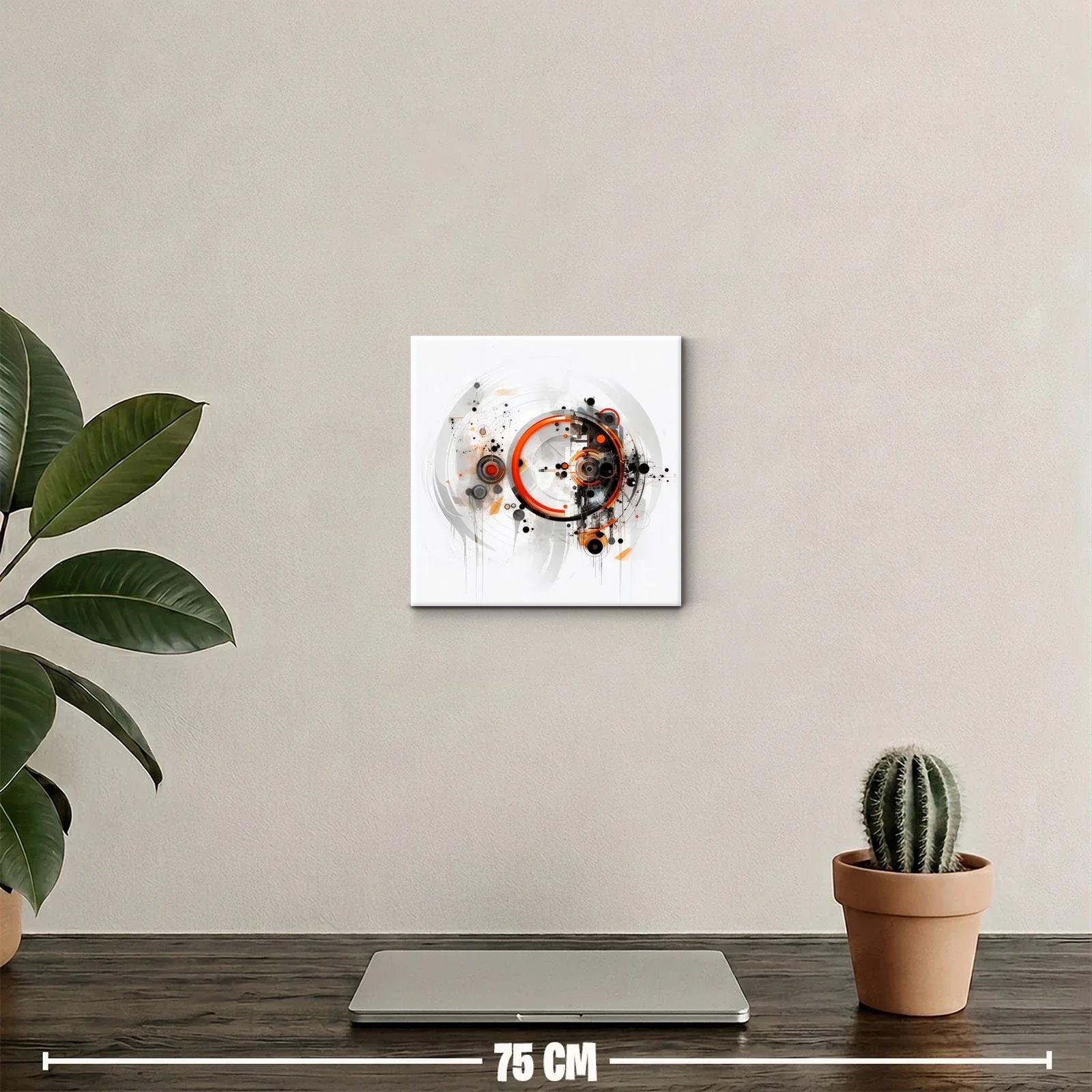 Composición abstracta con círculos en tonos naranja y negro — miniatura 2