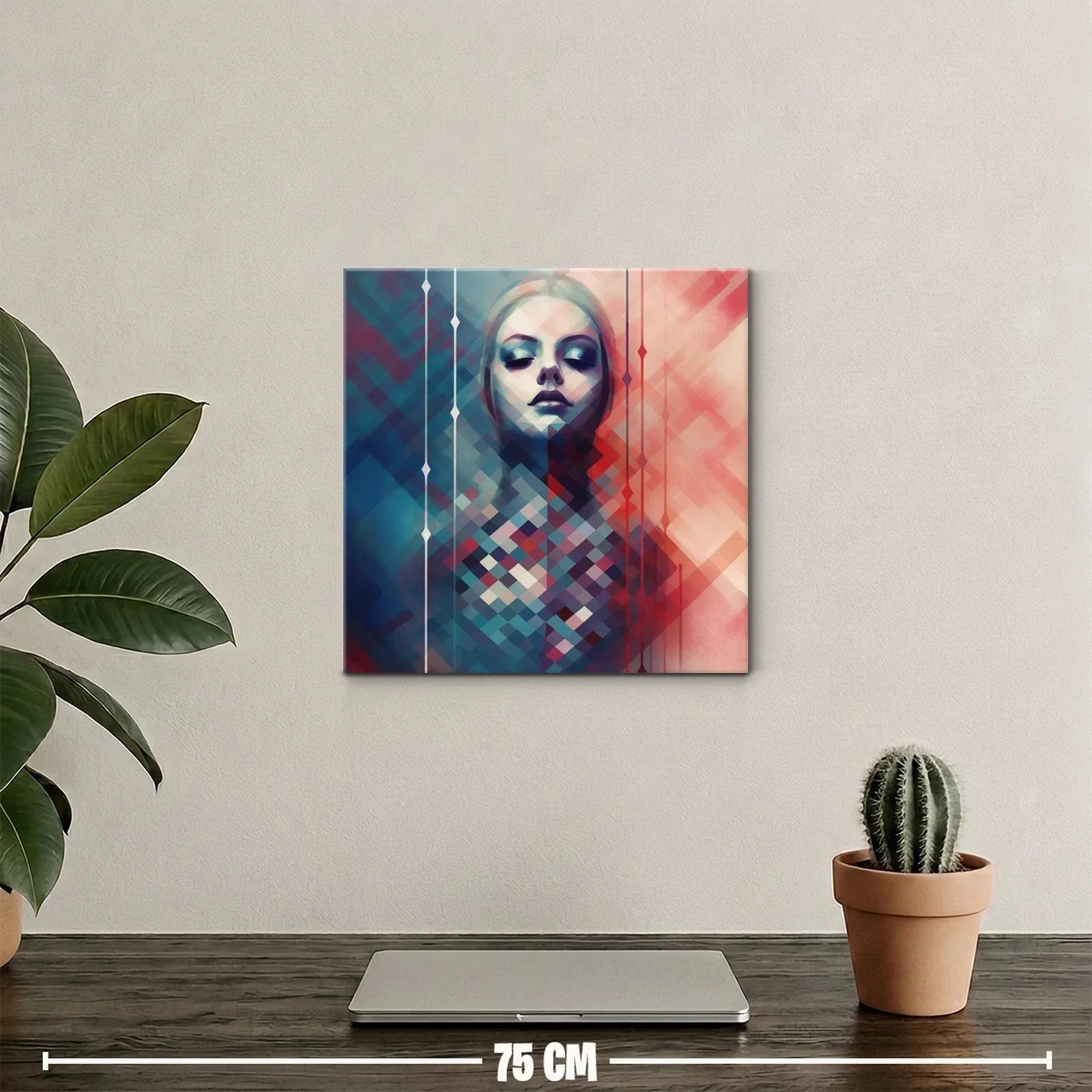 Retrato abstracto de mujer con tonos fríos y cálidos — miniatura 2
