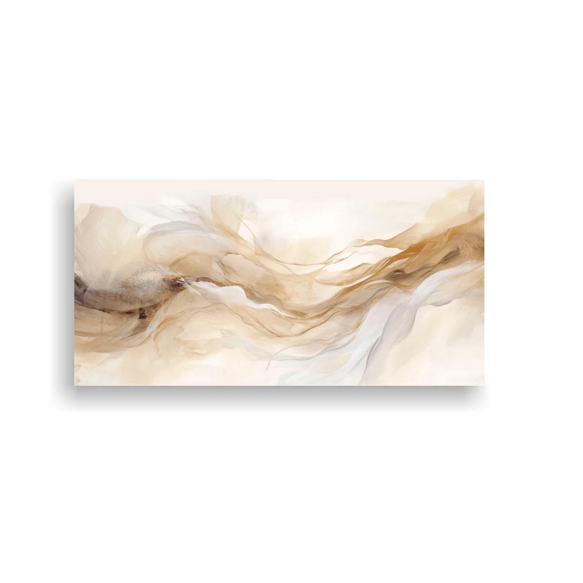 Cuadro ondas fluidas beige y dorado — imagen principal