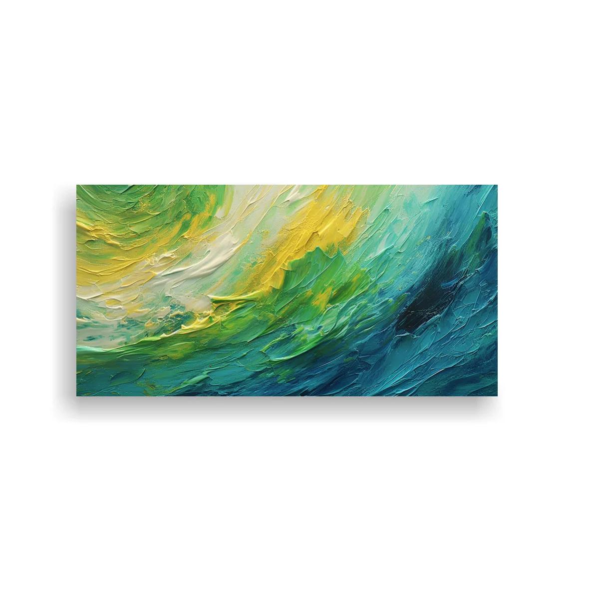 Cuadro olas abstractas con pinceladas diagonales — imagen principal