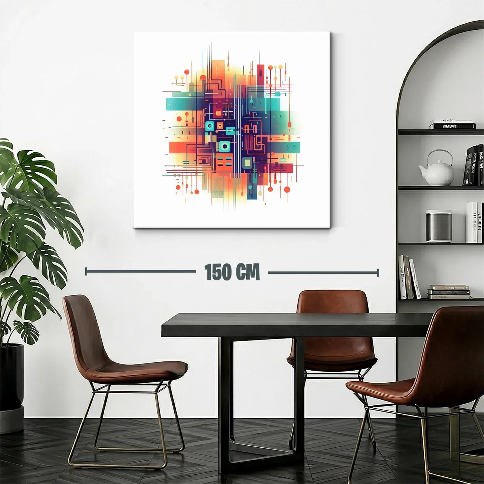 Composición abstracta con formas geométricas y tonos vibrantes — miniatura 2