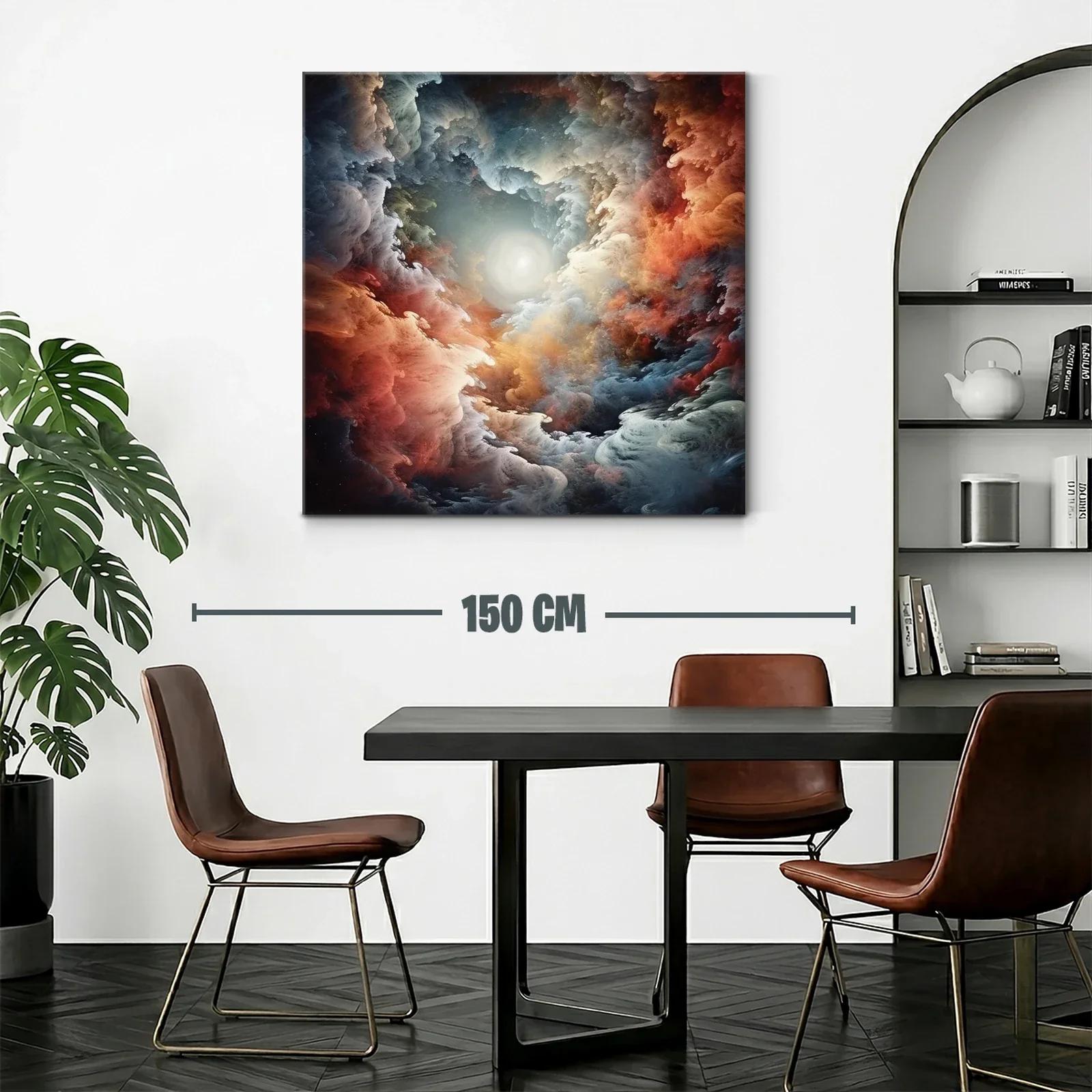 Cuadro abstracto con efecto de nube y luz central — miniatura 2