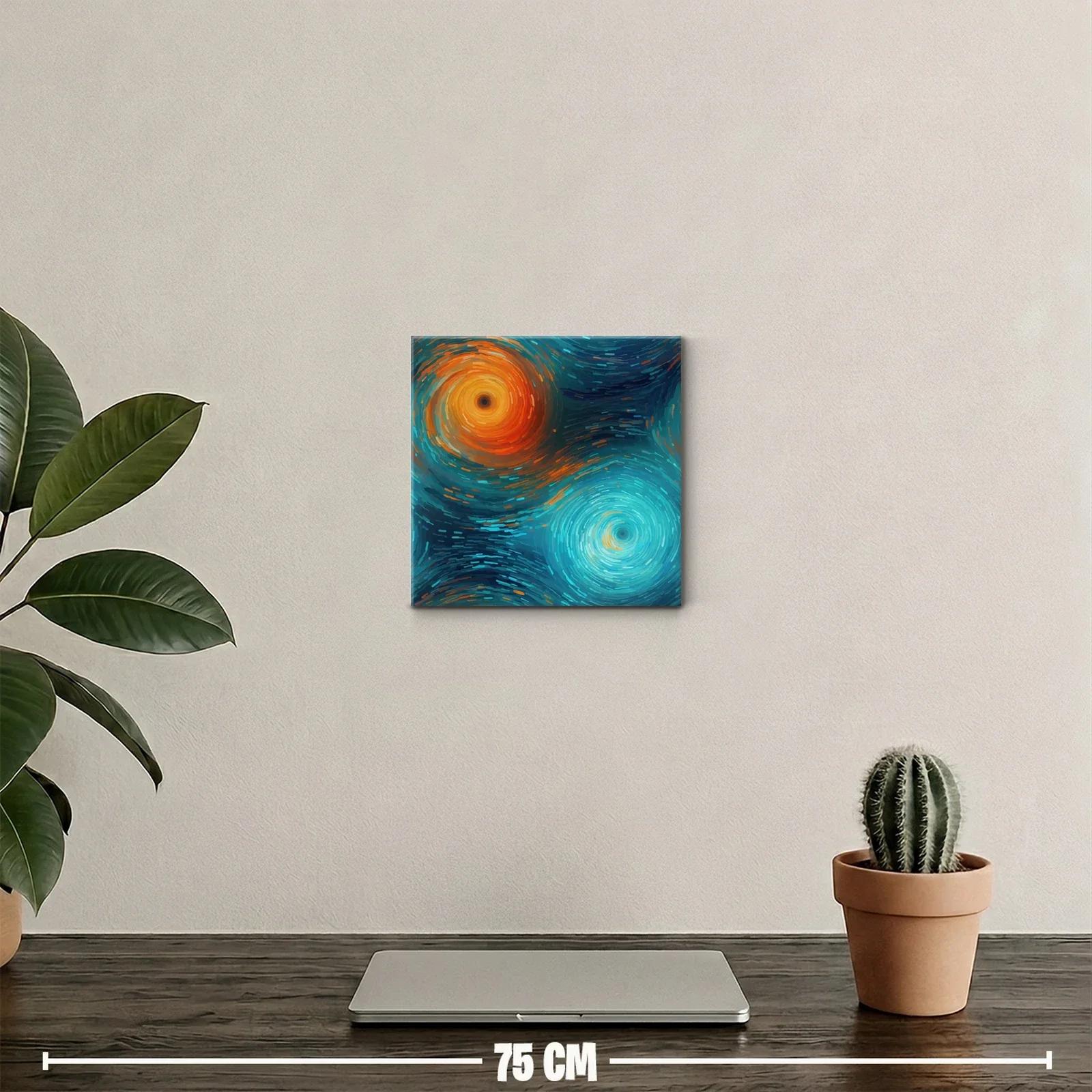 Cuadro decorativo con espirales en tonos cálidos y fríos — miniatura 2