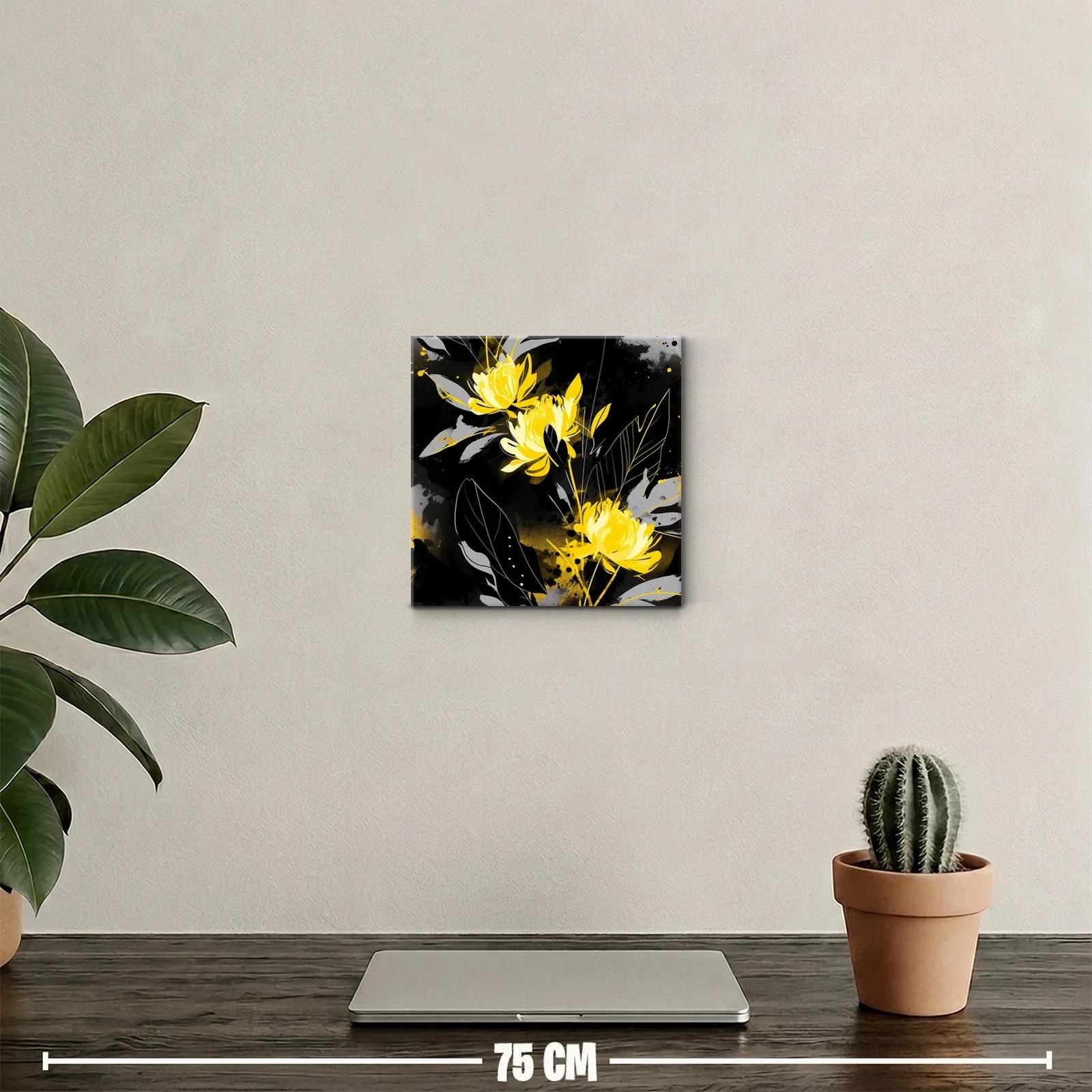 Flores amarillas vibrantes sobre fondo oscuro elegante — miniatura 2