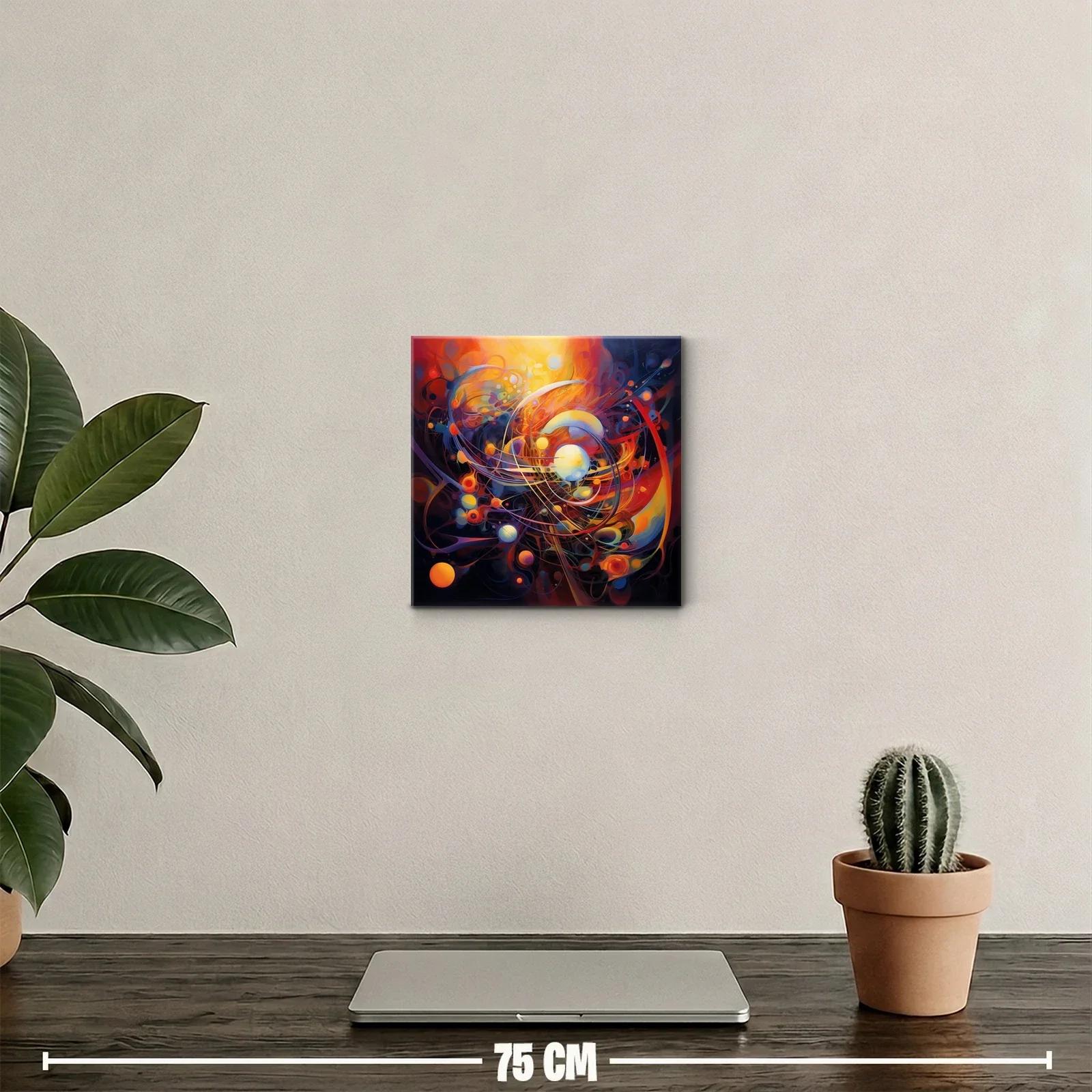 Cuadro abstracto dinámico con explosión de colores vibrantes — miniatura 2