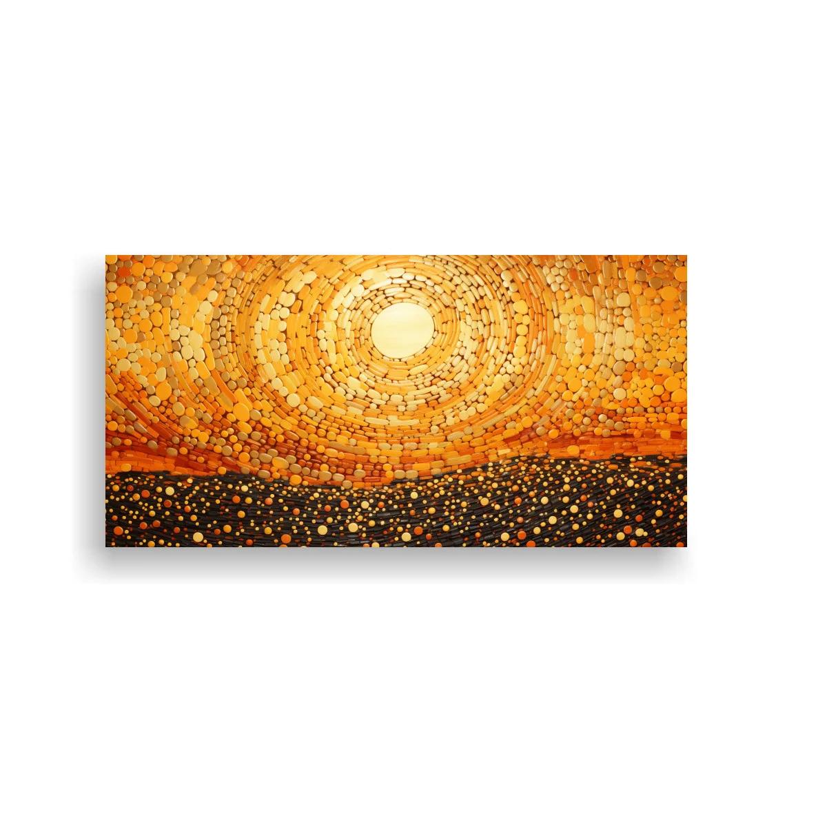 Cuadro sol radiante con anillos concéntricos texturizados — imagen principal