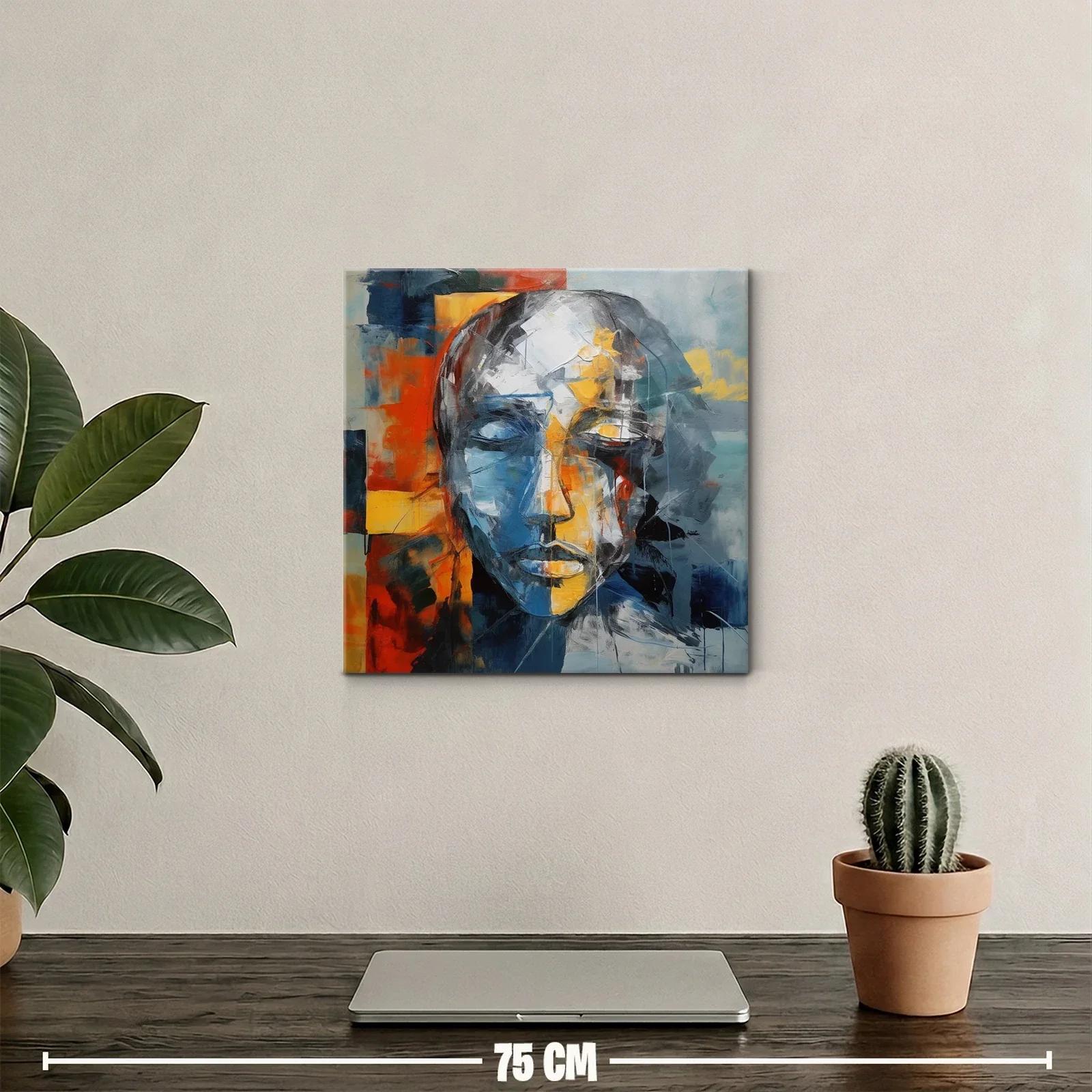 Rostro abstracto en tonos cálidos y fríos — miniatura 2