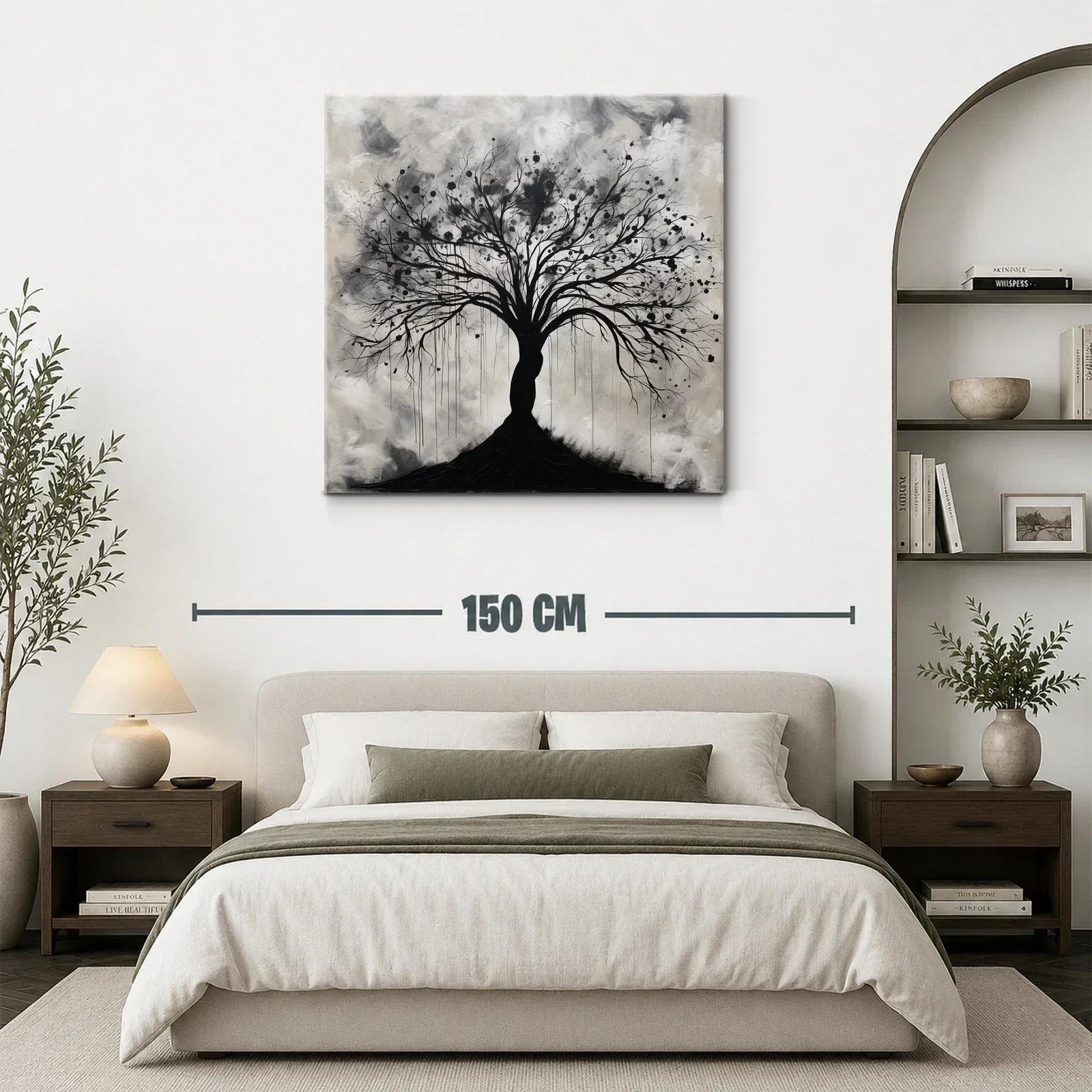 Árbol estilizado en tonos grises y negros para un ambiente elegante — miniatura 3